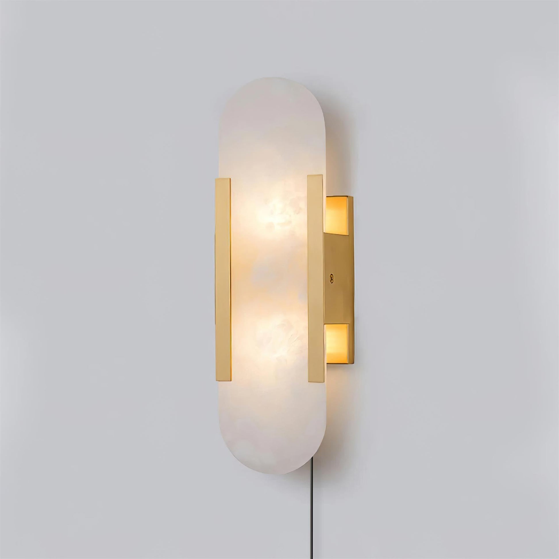 Bano Oblong Alabaster Wall Light-Neutral Decor