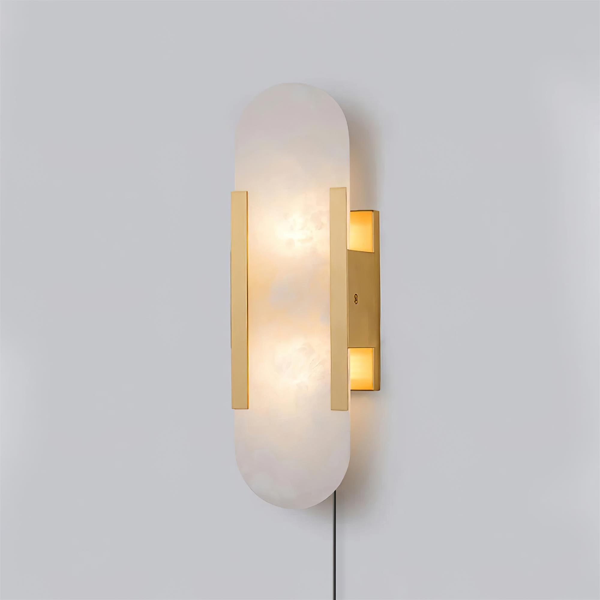 Bano Oblong Alabaster Wall Light-Neutral Decor