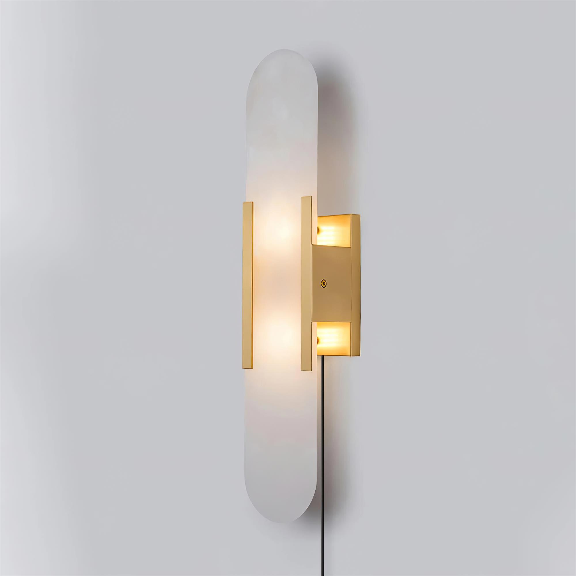 Bano Oblong Alabaster Wall Light-Neutral Decor