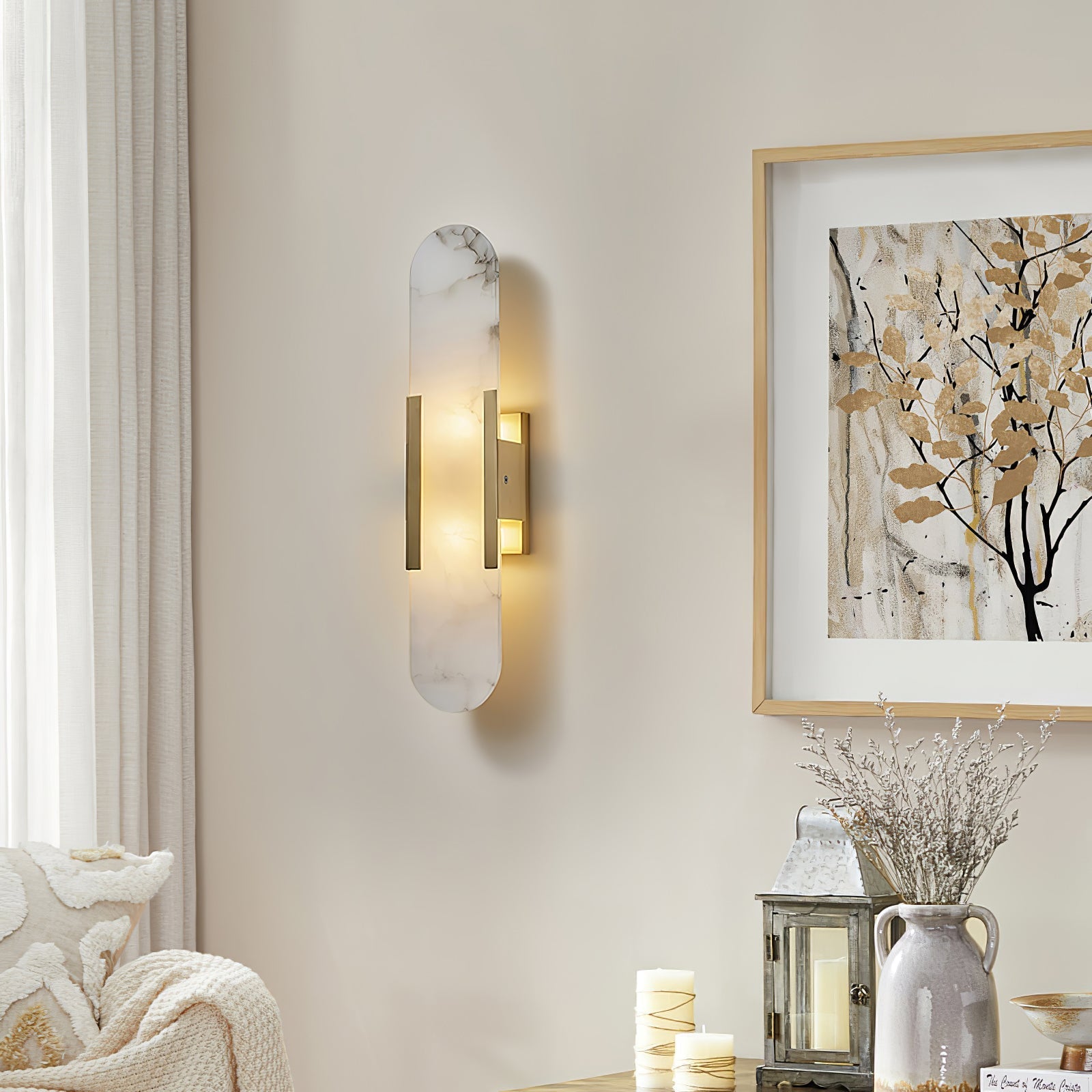 Olraeia Alabaster Dual Wall Lamp-Neutral Decor