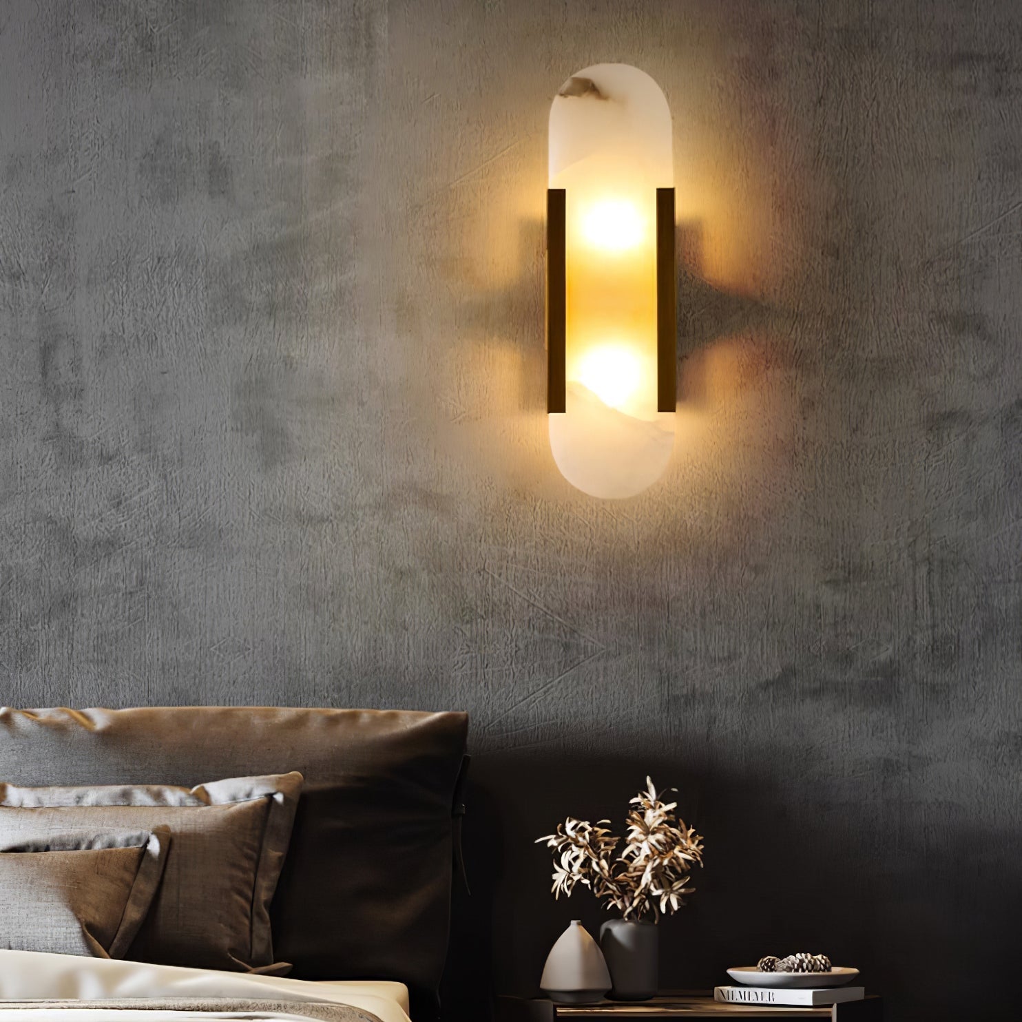 Olraeia Alabaster Dual Wall Lamp-Neutral Decor
