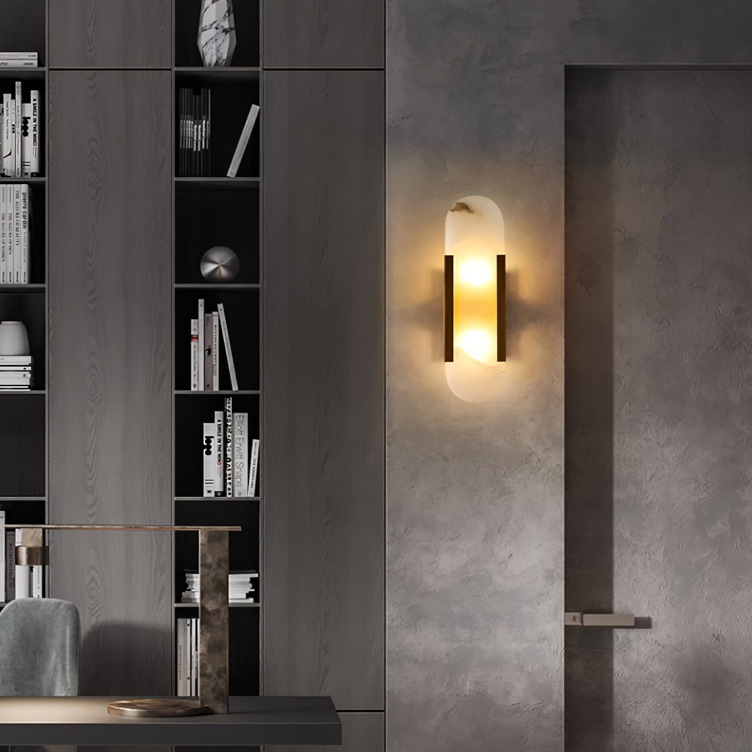 Olraeia Alabaster Dual Wall Lamp-Neutral Decor