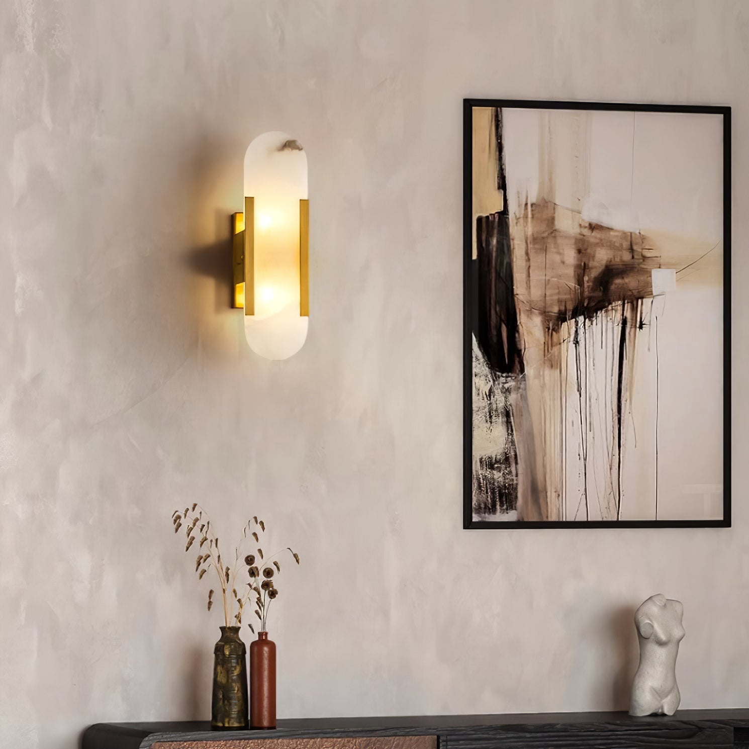 Olraeia Alabaster Dual Wall Lamp-Neutral Decor