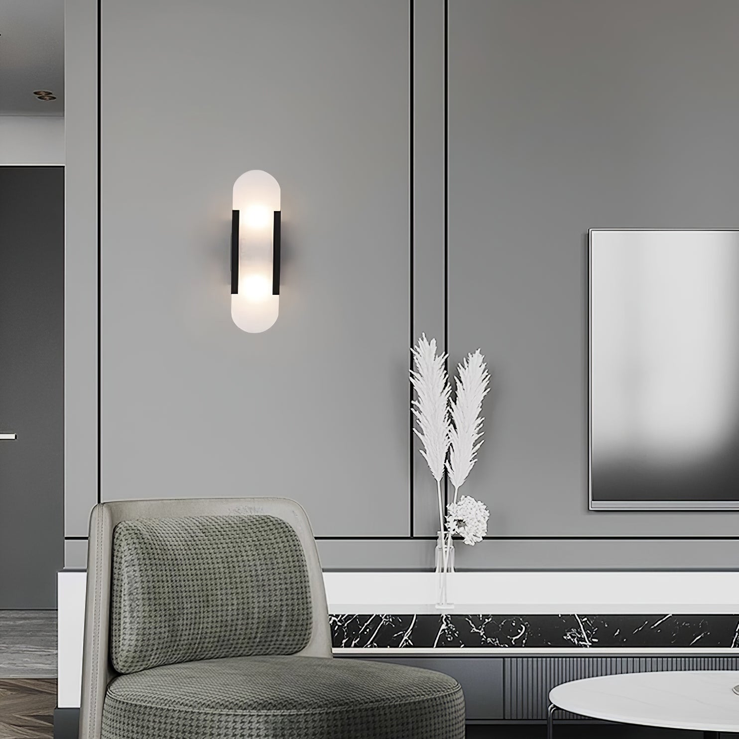 Olraeia Alabaster Dual Wall Lamp-Neutral Decor