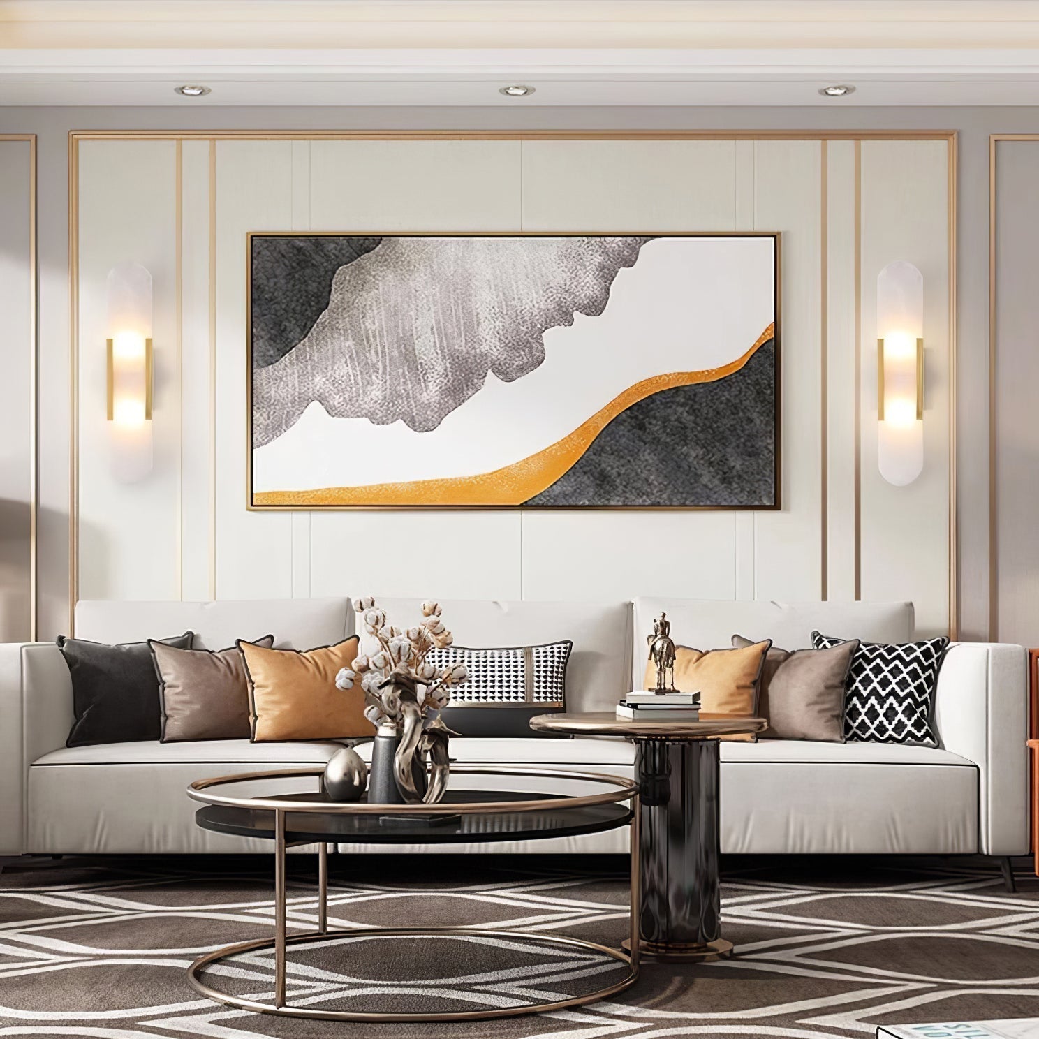Olraeia Alabaster Dual Wall Lamp-Neutral Decor