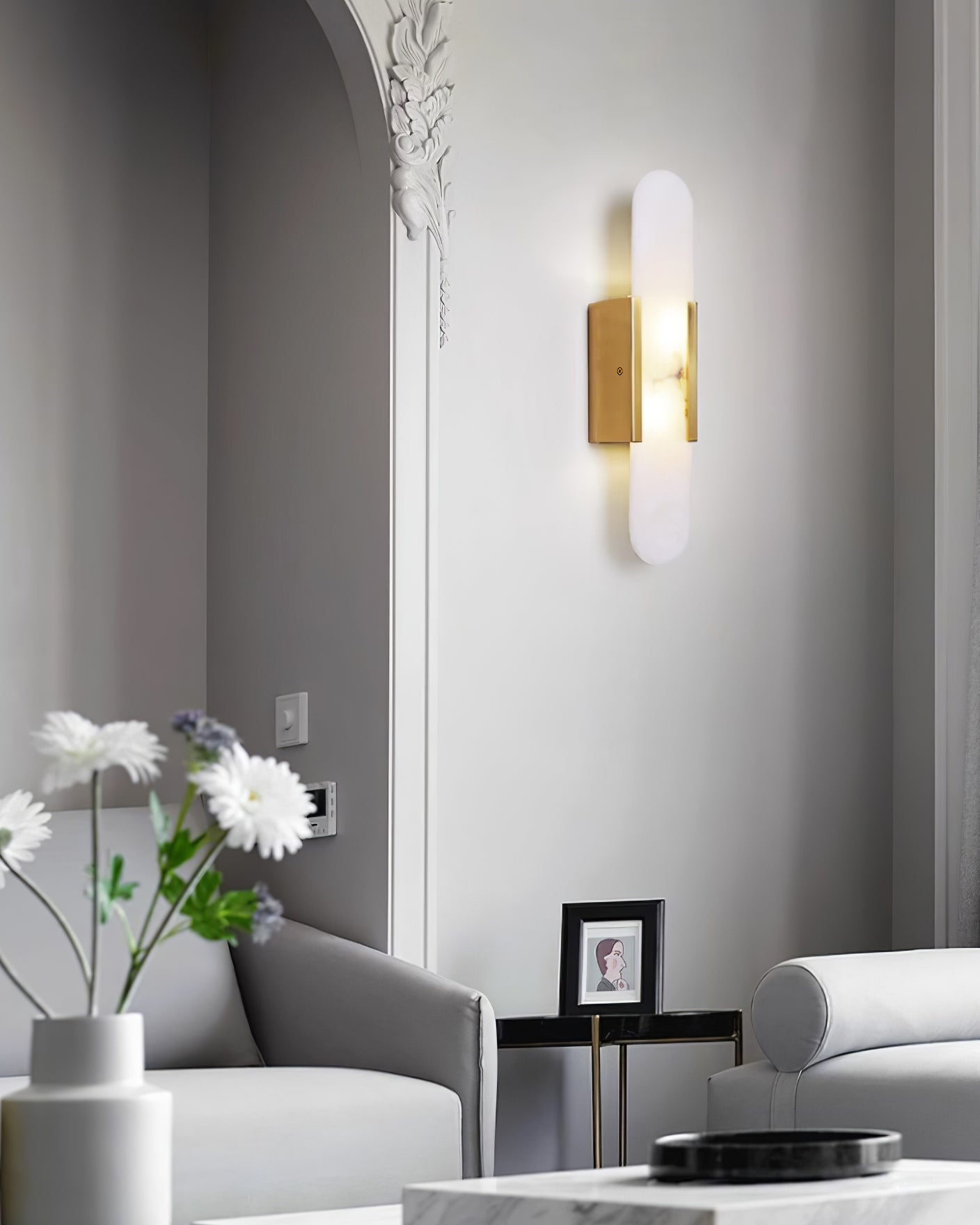 Olraeia Alabaster Dual Wall Lamp-Neutral Decor
