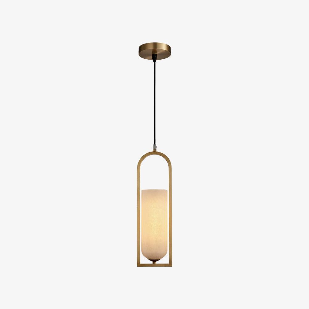 Svala Arch Alabaster Pendant Light-Neutral Decor