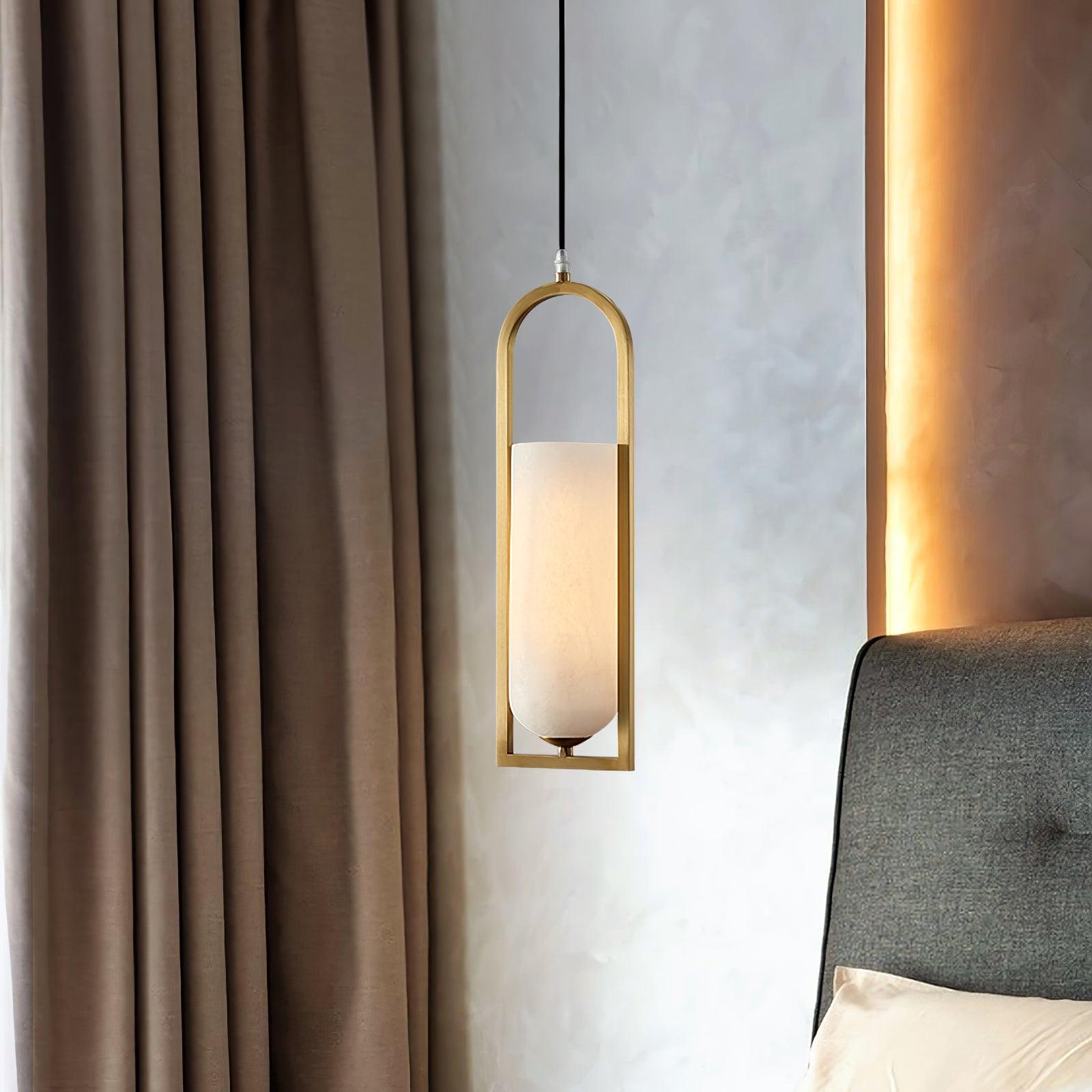 Svala Arch Alabaster Pendant Light-Neutral Decor