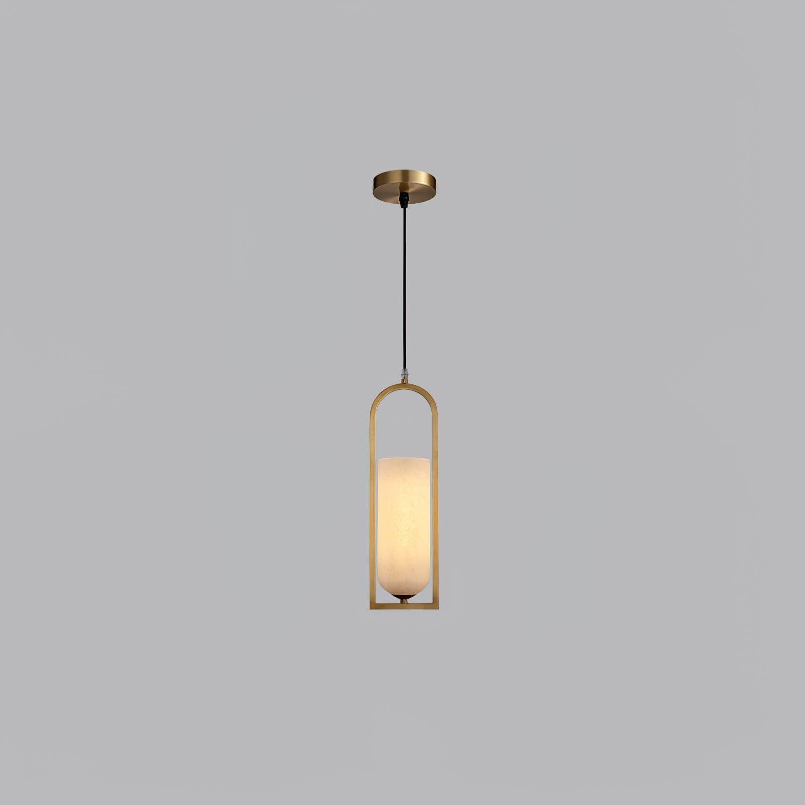 Svala Arch Alabaster Pendant Light-Neutral Decor