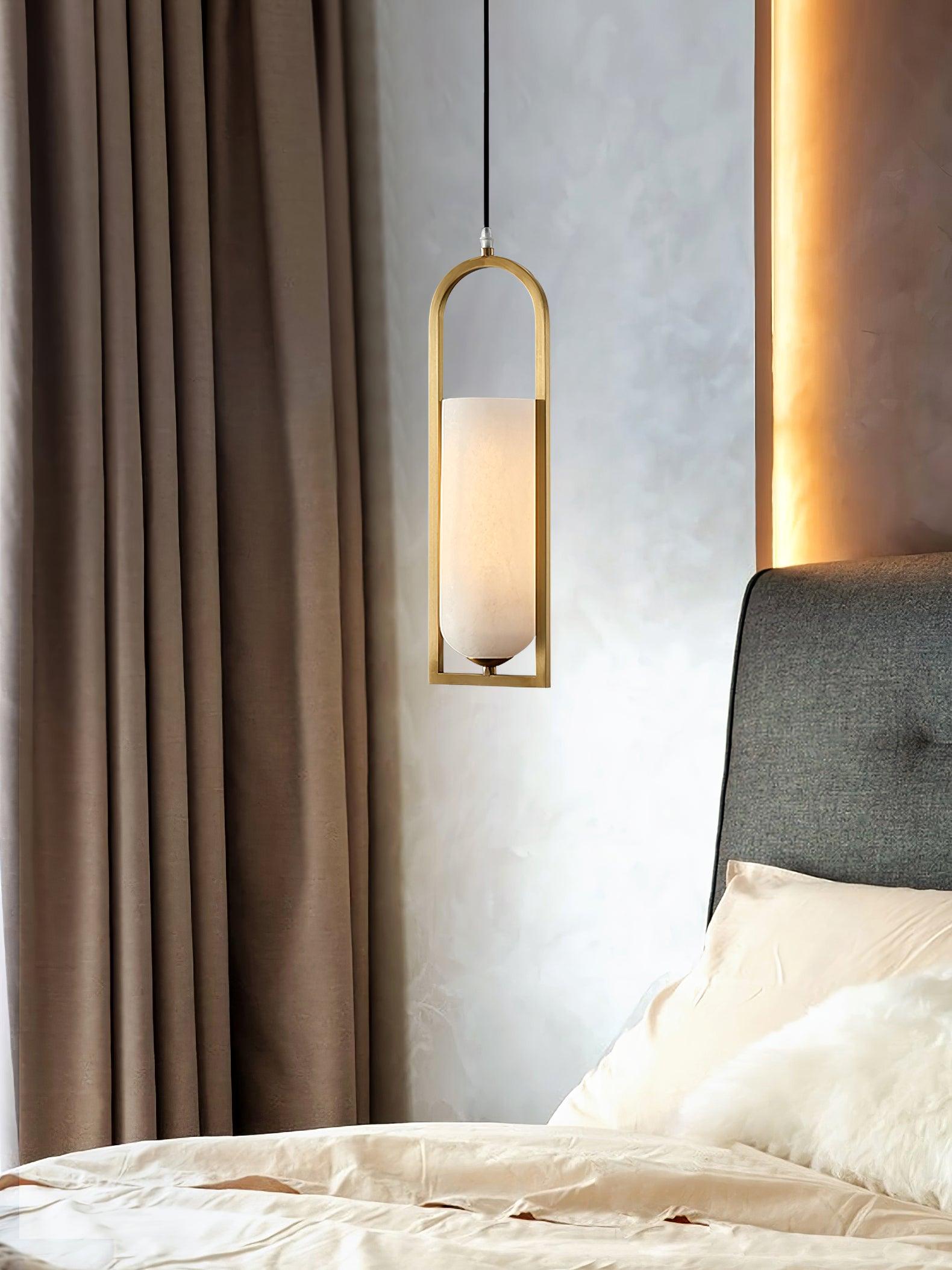 Svala Arch Alabaster Pendant Light-Neutral Decor
