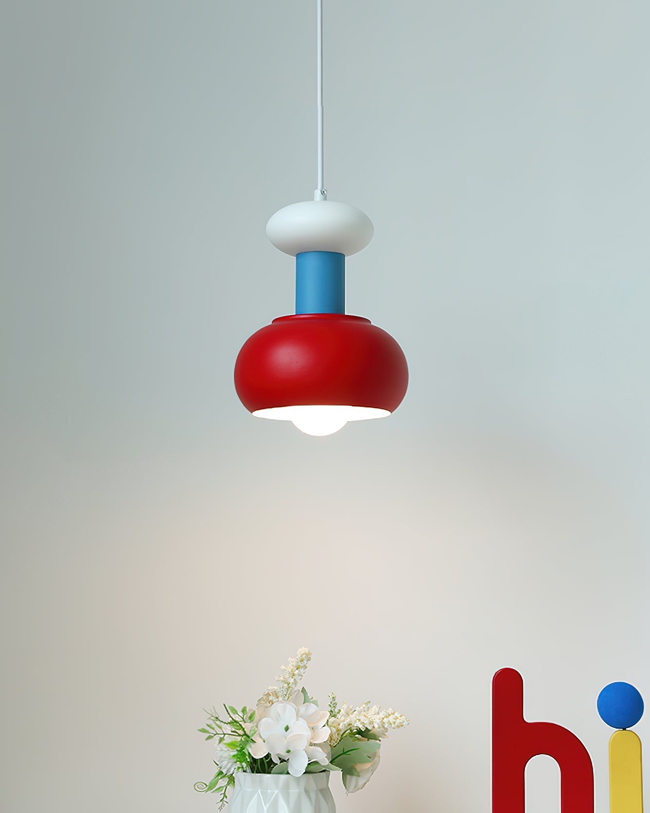 Detail shot of the ceiling mount for the Meli Pendant Light.