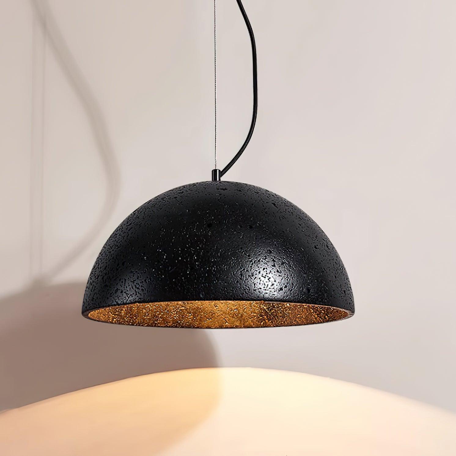Ritta Pendant Light Travertine Dome Shade Industrial
