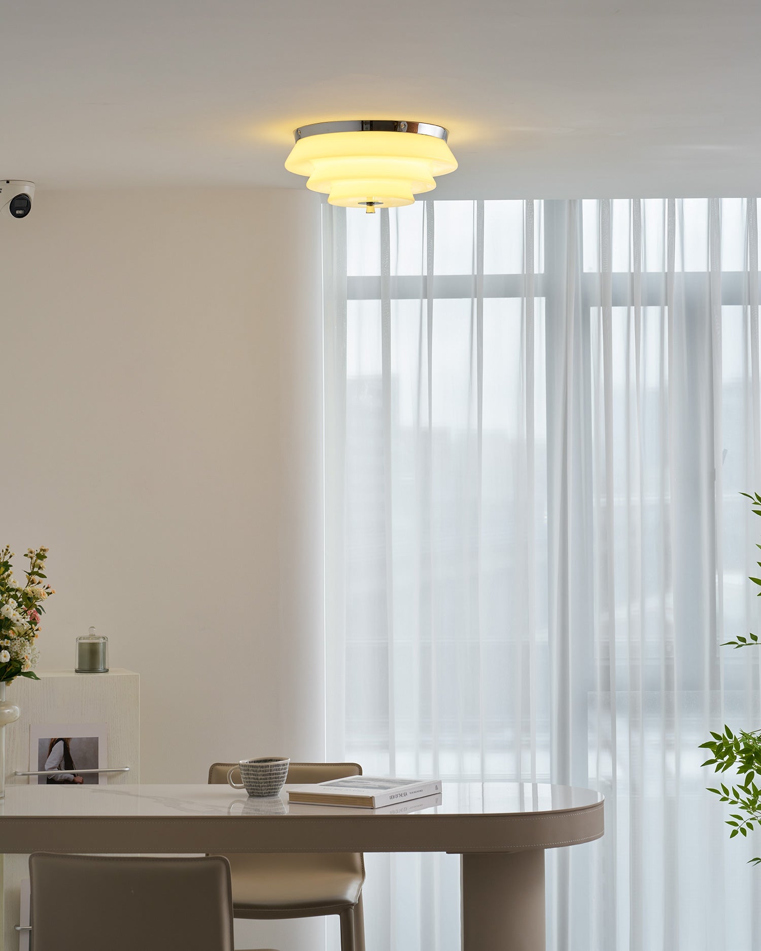 Tiered Glass Ceiling Light-Neutral Decor