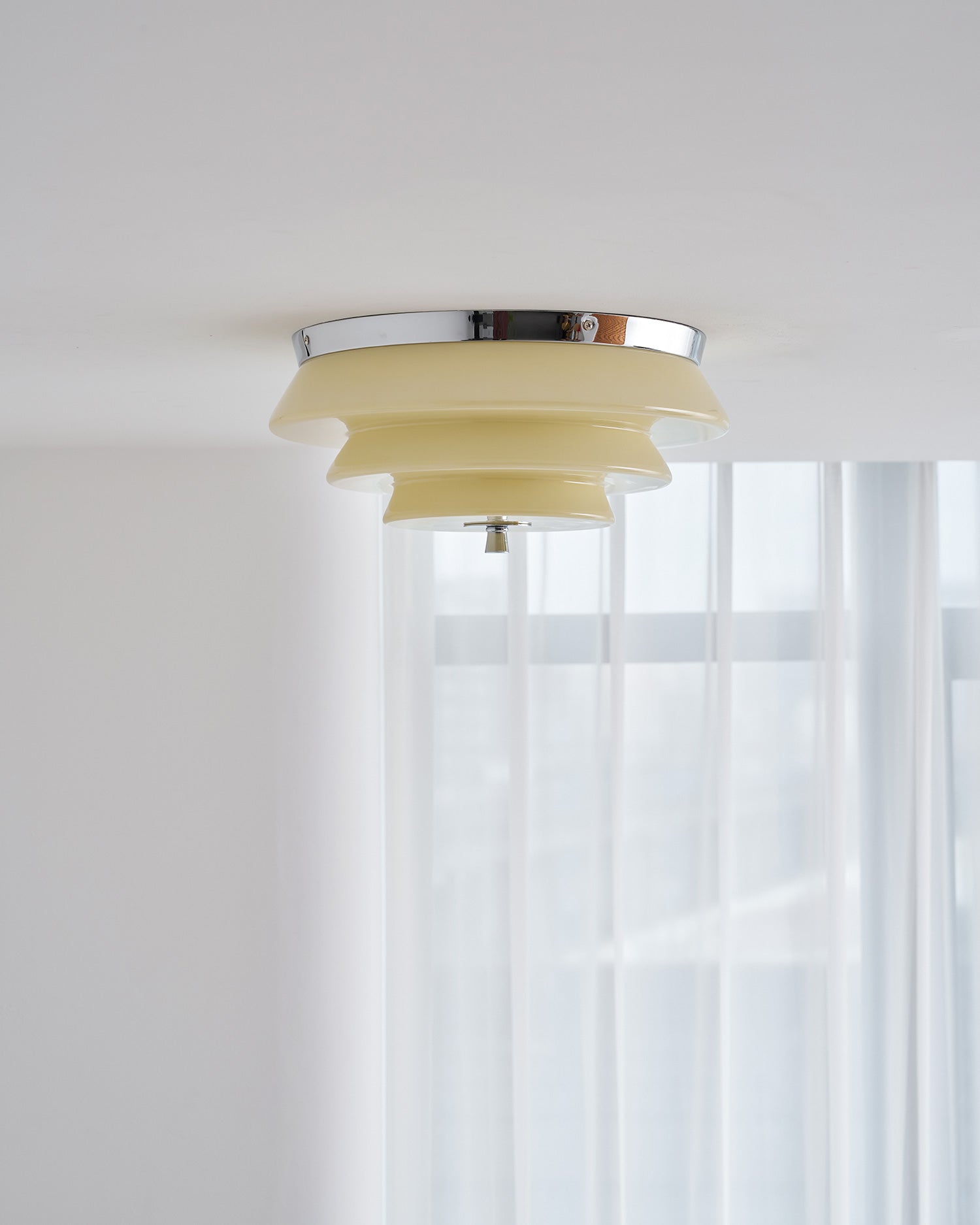 Tiered Glass Ceiling Light-Neutral Decor