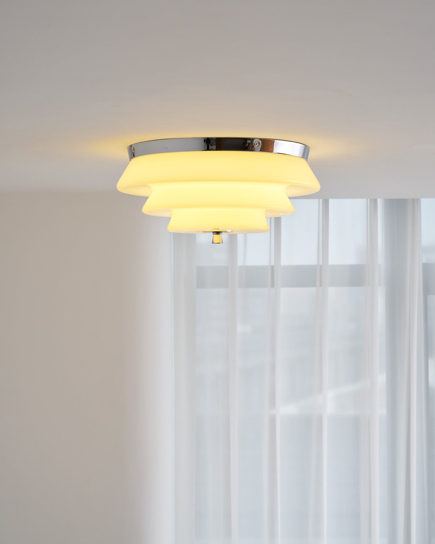 Tiered Glass Ceiling Light-Neutral Decor