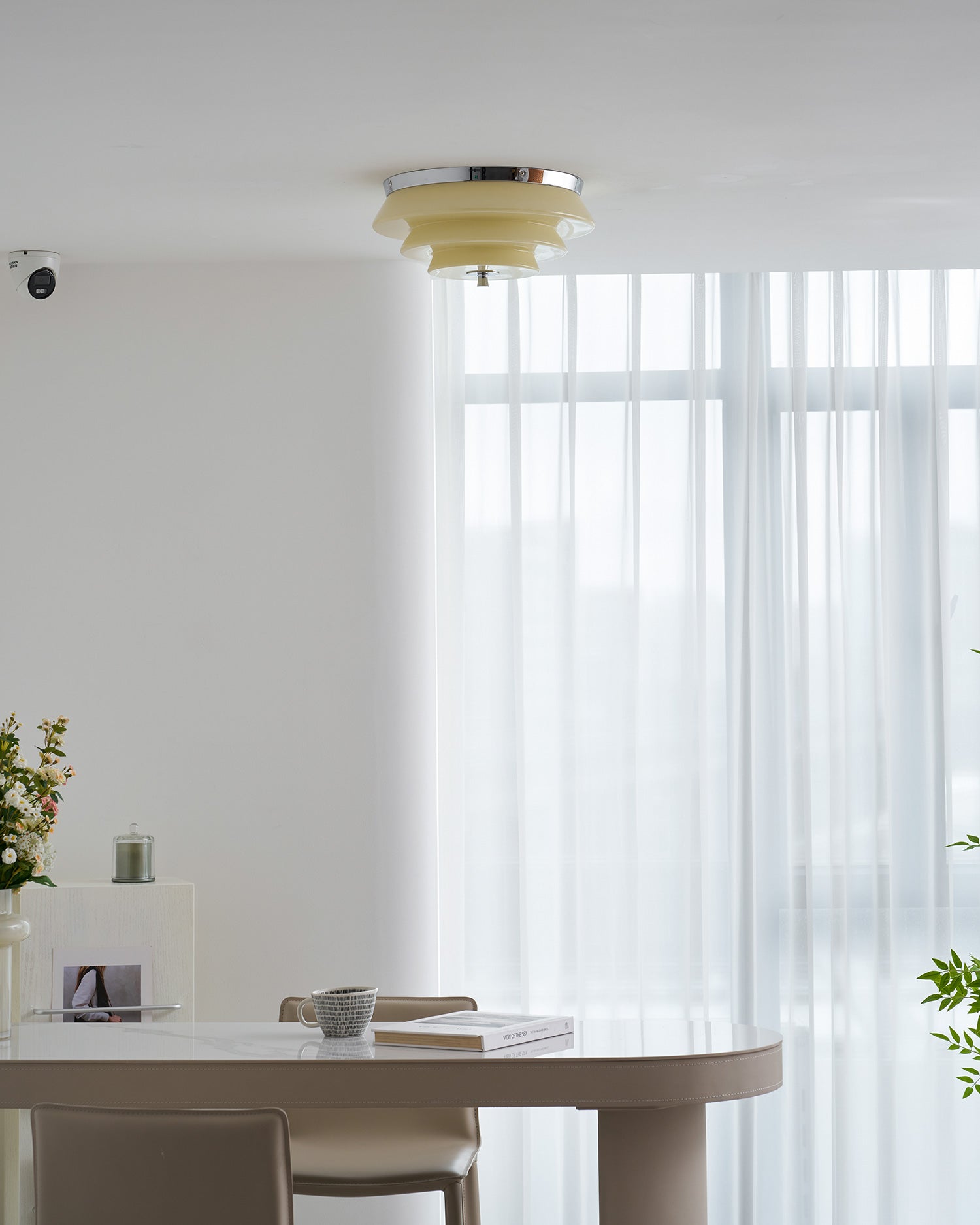 Tiered Glass Ceiling Light-Neutral Decor