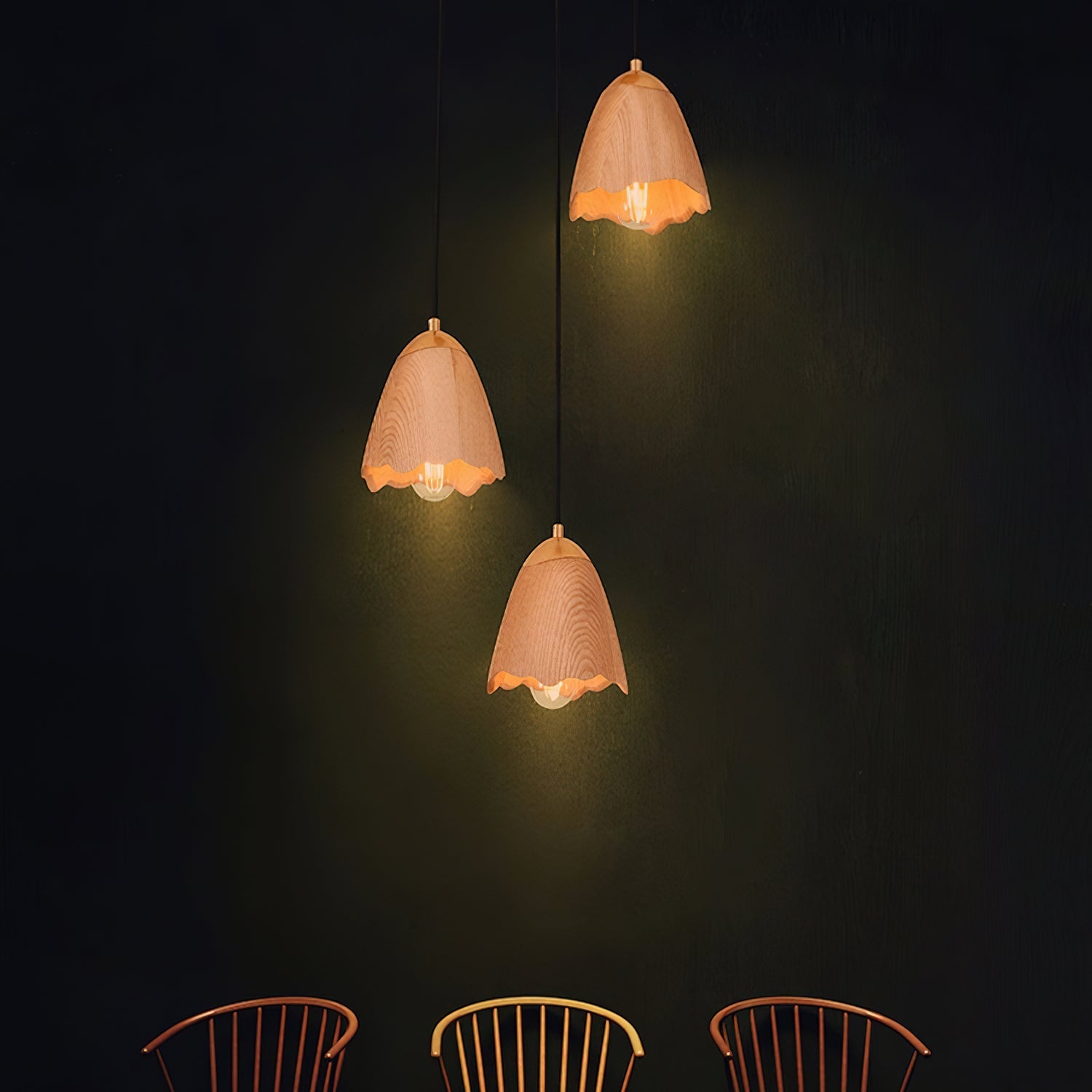 Sartin Modern Minimalist Bell Wood Pendant Lamp-Neutral Decor