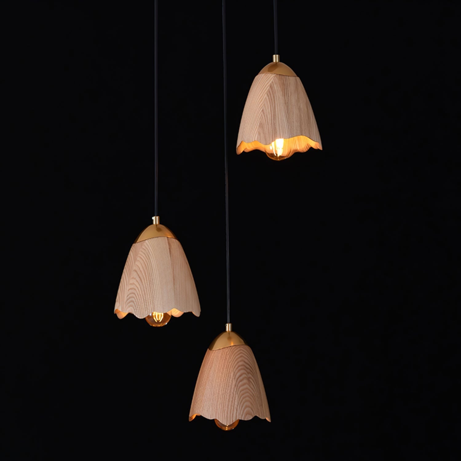Sartin Modern Minimalist Bell Wood Pendant Lamp-Neutral Decor