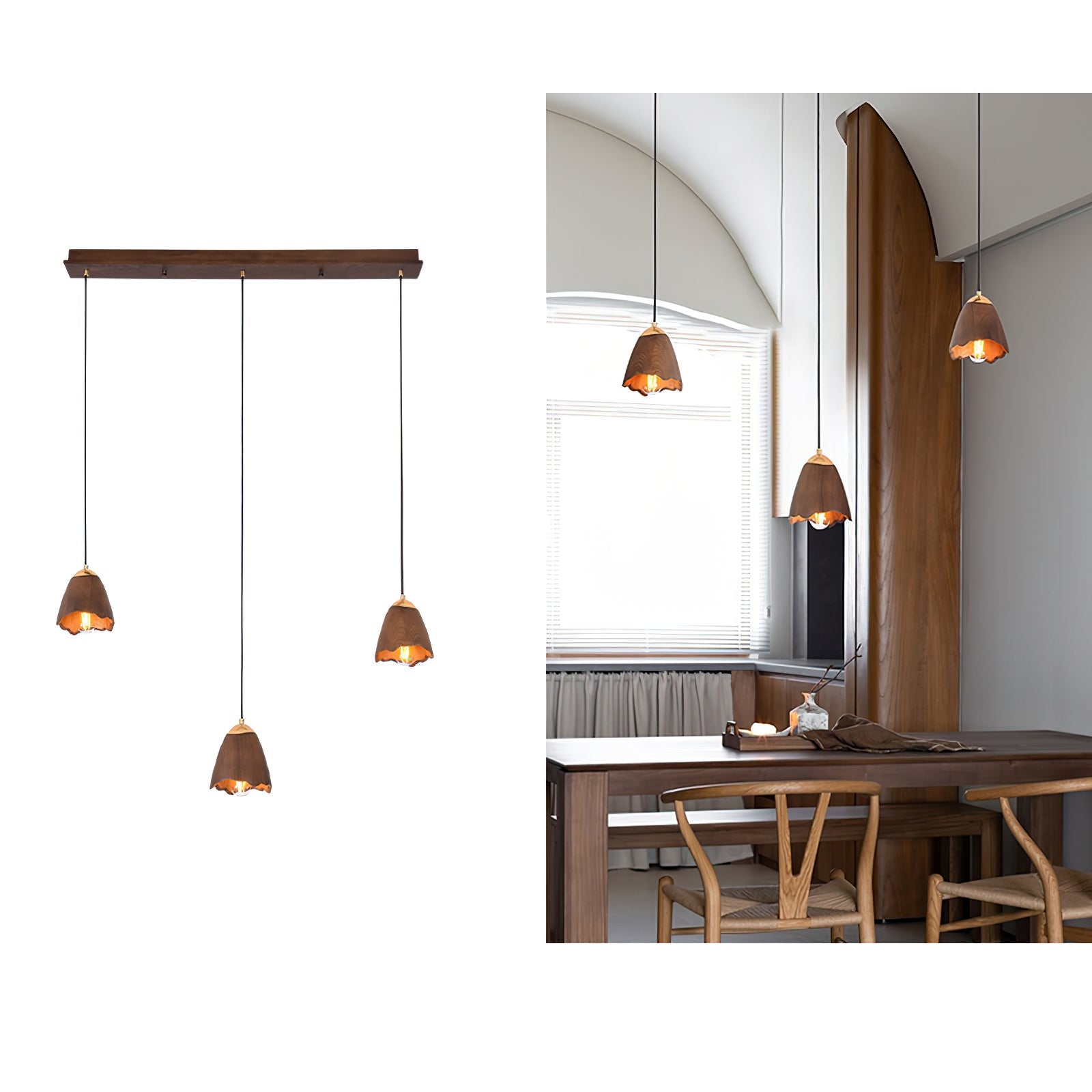 Sartin Modern Minimalist Bell Wood Pendant Lamp-Neutral Decor