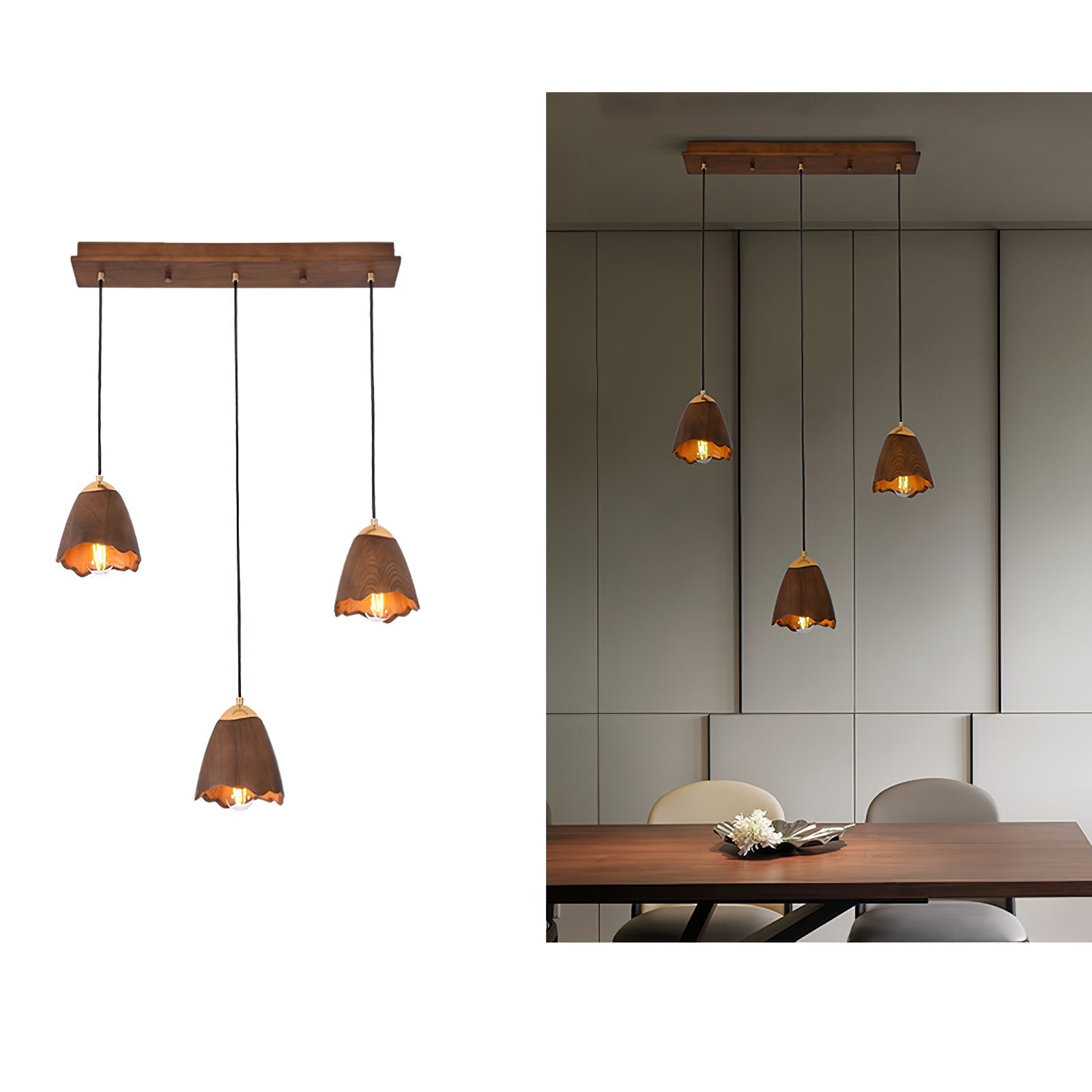 Sartin Modern Minimalist Bell Wood Pendant Lamp-Neutral Decor