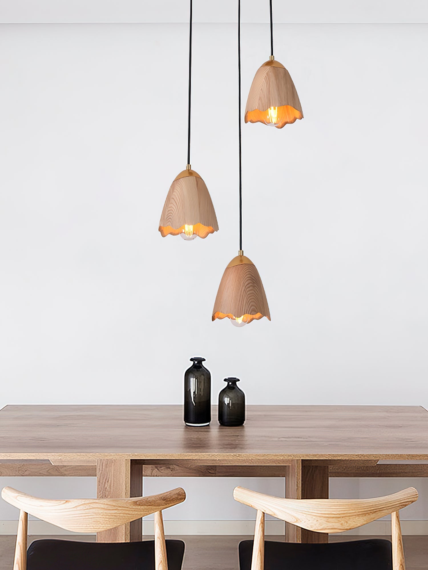 Sartin Modern Minimalist Bell Wood Pendant Lamp-Neutral Decor