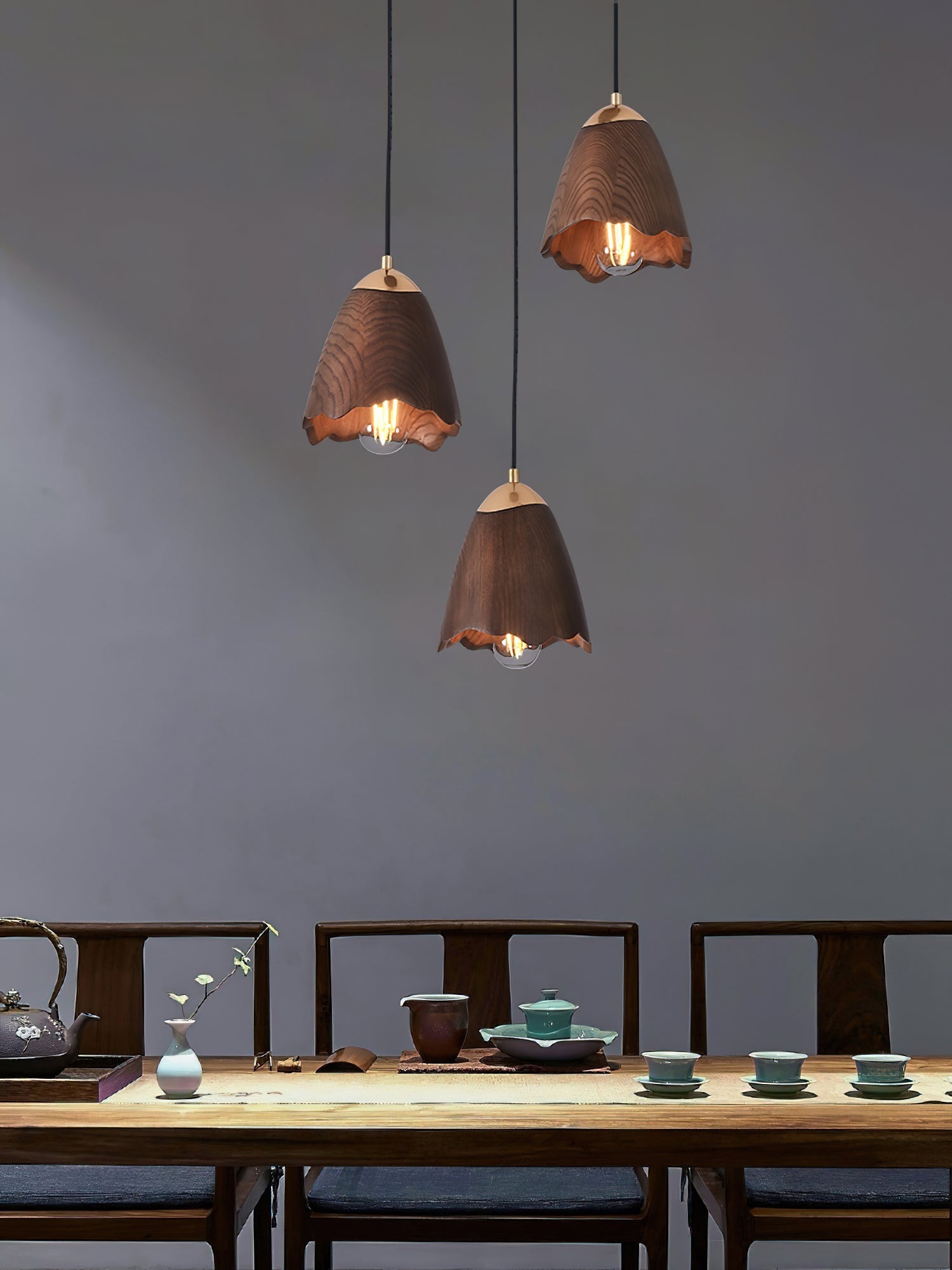 Sartin Modern Minimalist Bell Wood Pendant Lamp-Neutral Decor