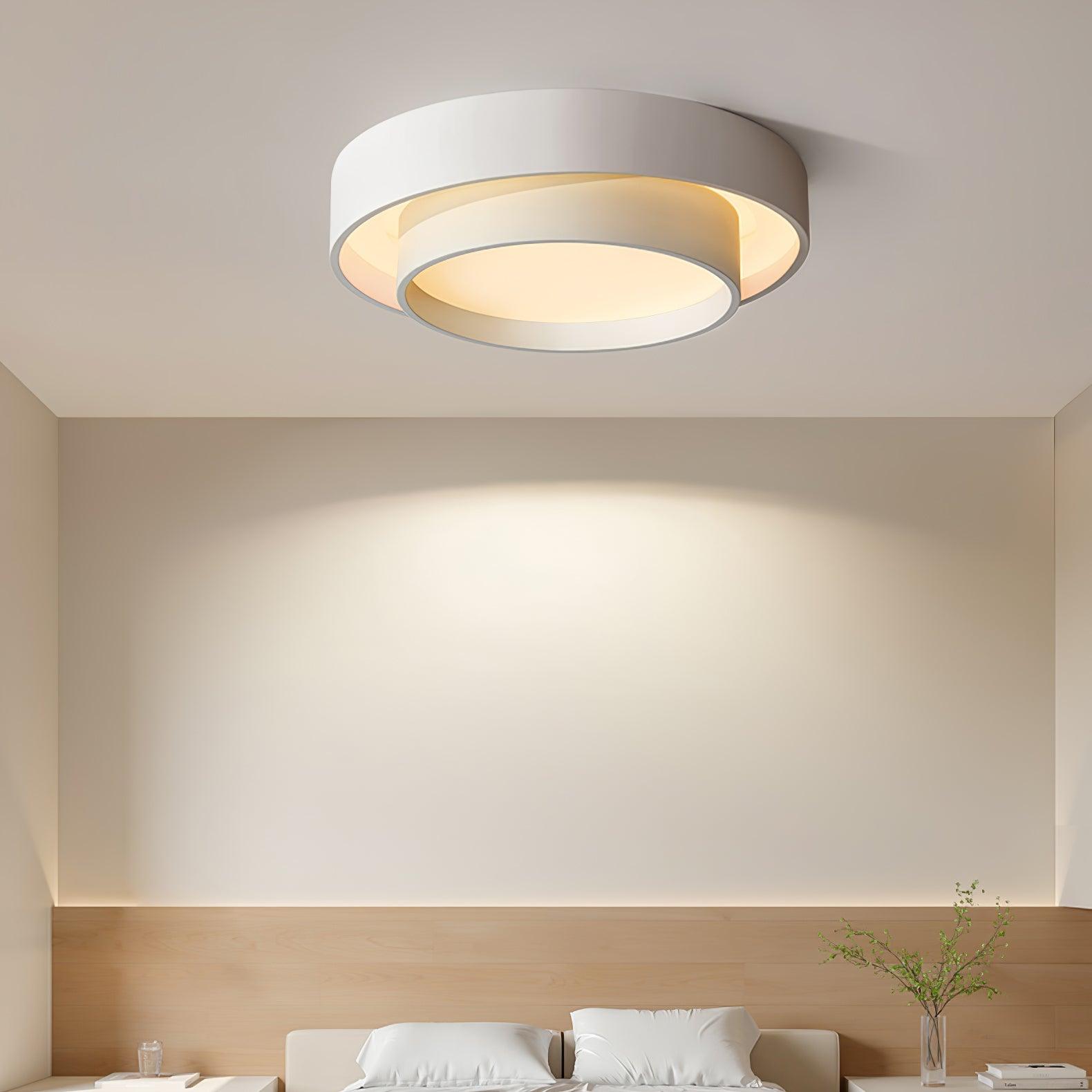 Lustra Ceiling Light Double Layers Modern Cylinder-Neutral Decor