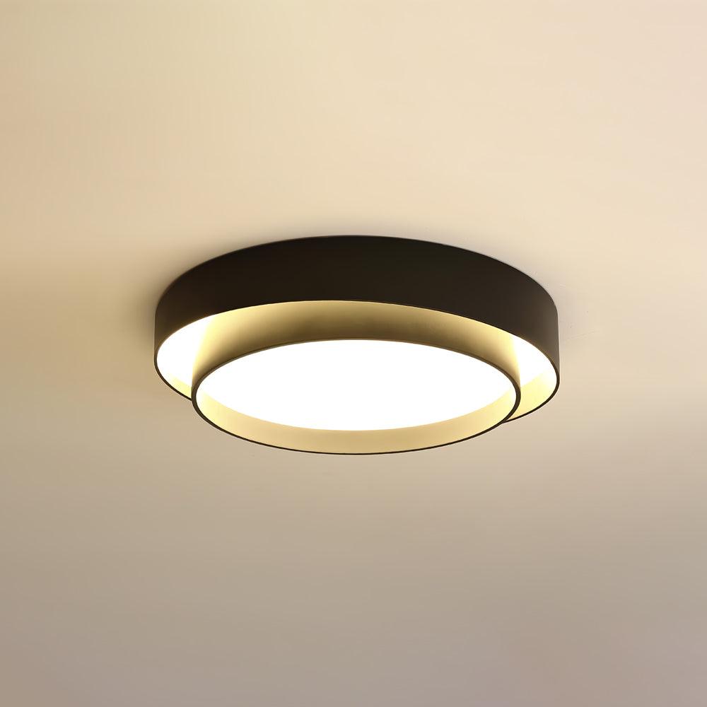 Arux Nordic Art Deco Circular Flush Mount Ceiling Light - Neutral Decor