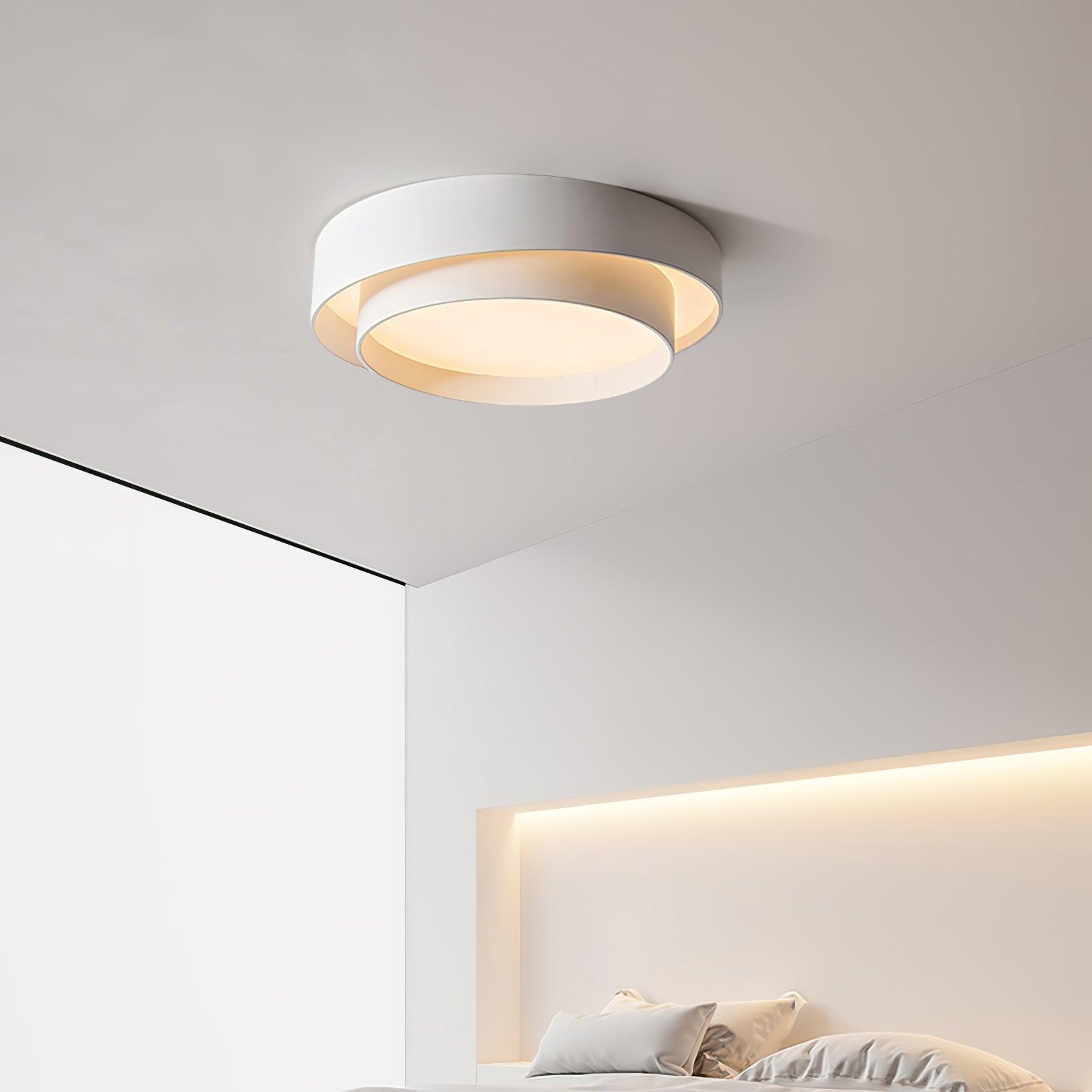 Lustra Ceiling Light Double Layers Modern Cylinder-Neutral Decor