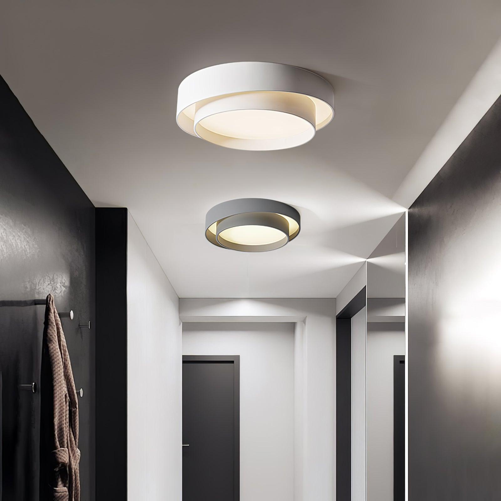 Lustra Ceiling Light Double Layers Modern Cylinder-Neutral Decor