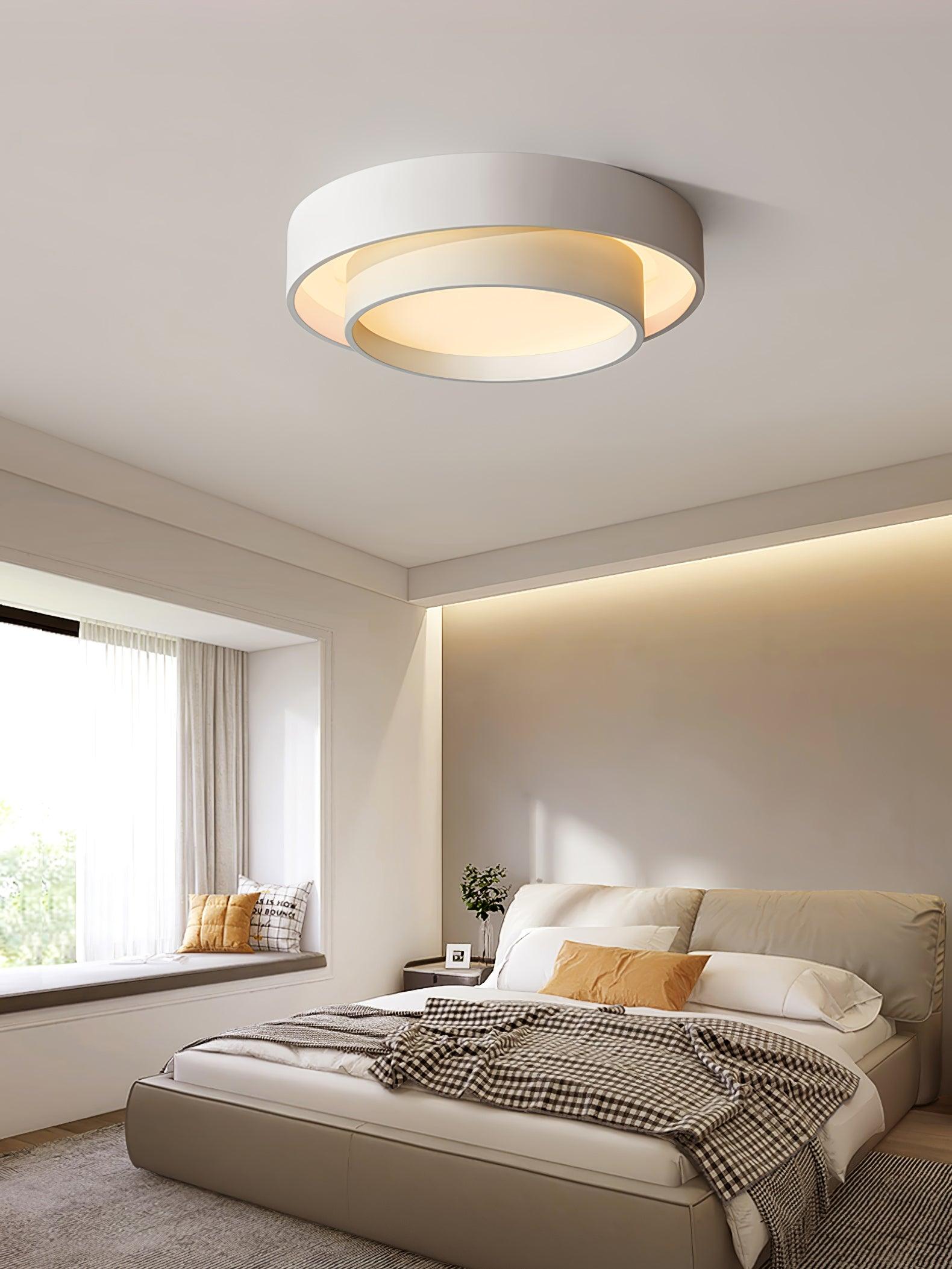 Lustra Ceiling Light Double Layers Modern Cylinder-Neutral Decor