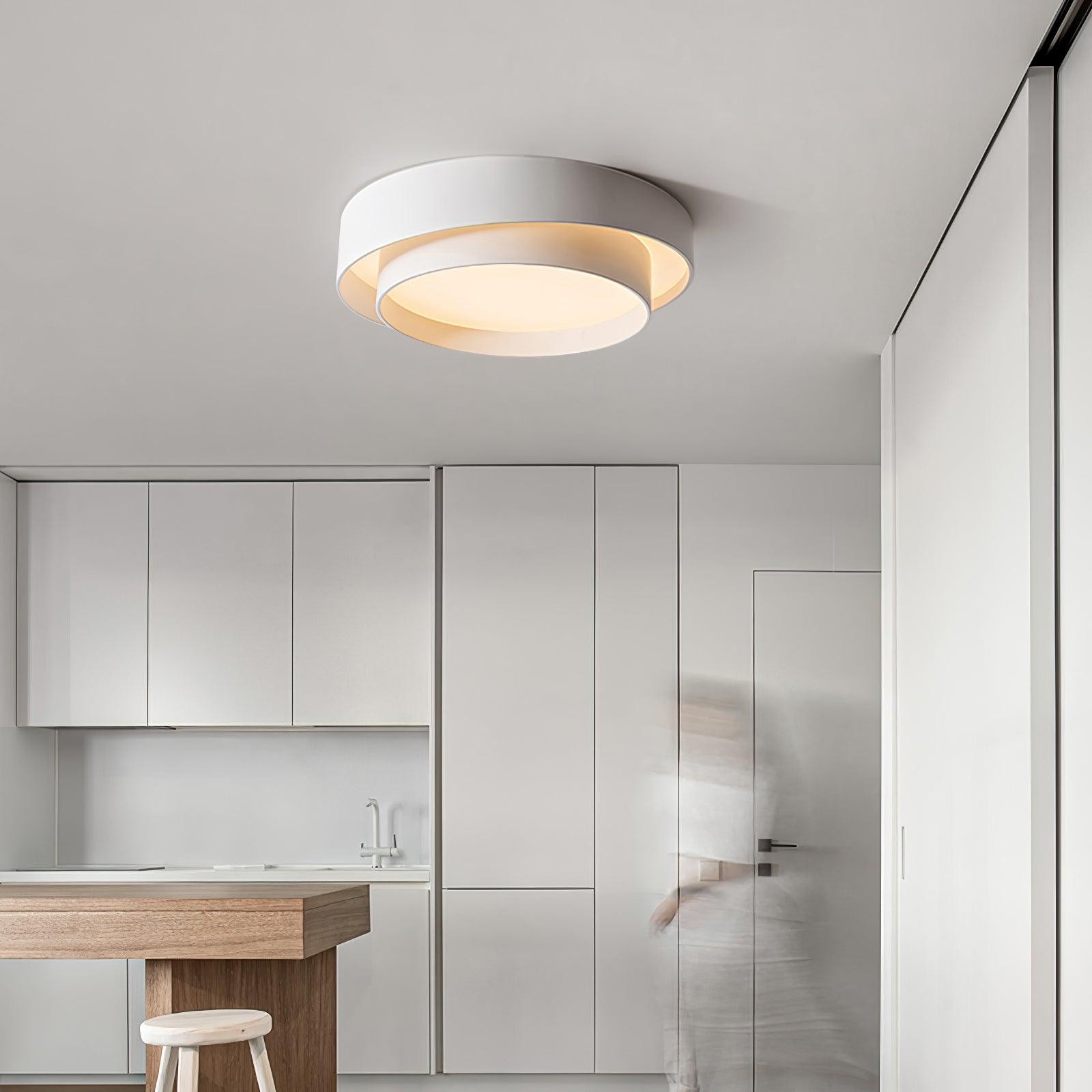 Lustra Ceiling Light Double Layers Modern Cylinder-Neutral Decor