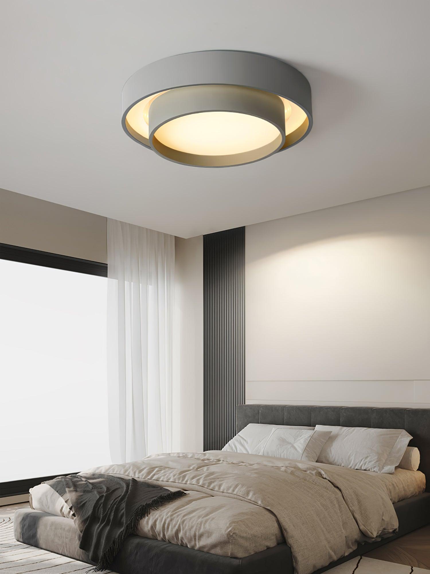 Lustra Ceiling Light Double Layers Modern Cylinder-Neutral Decor