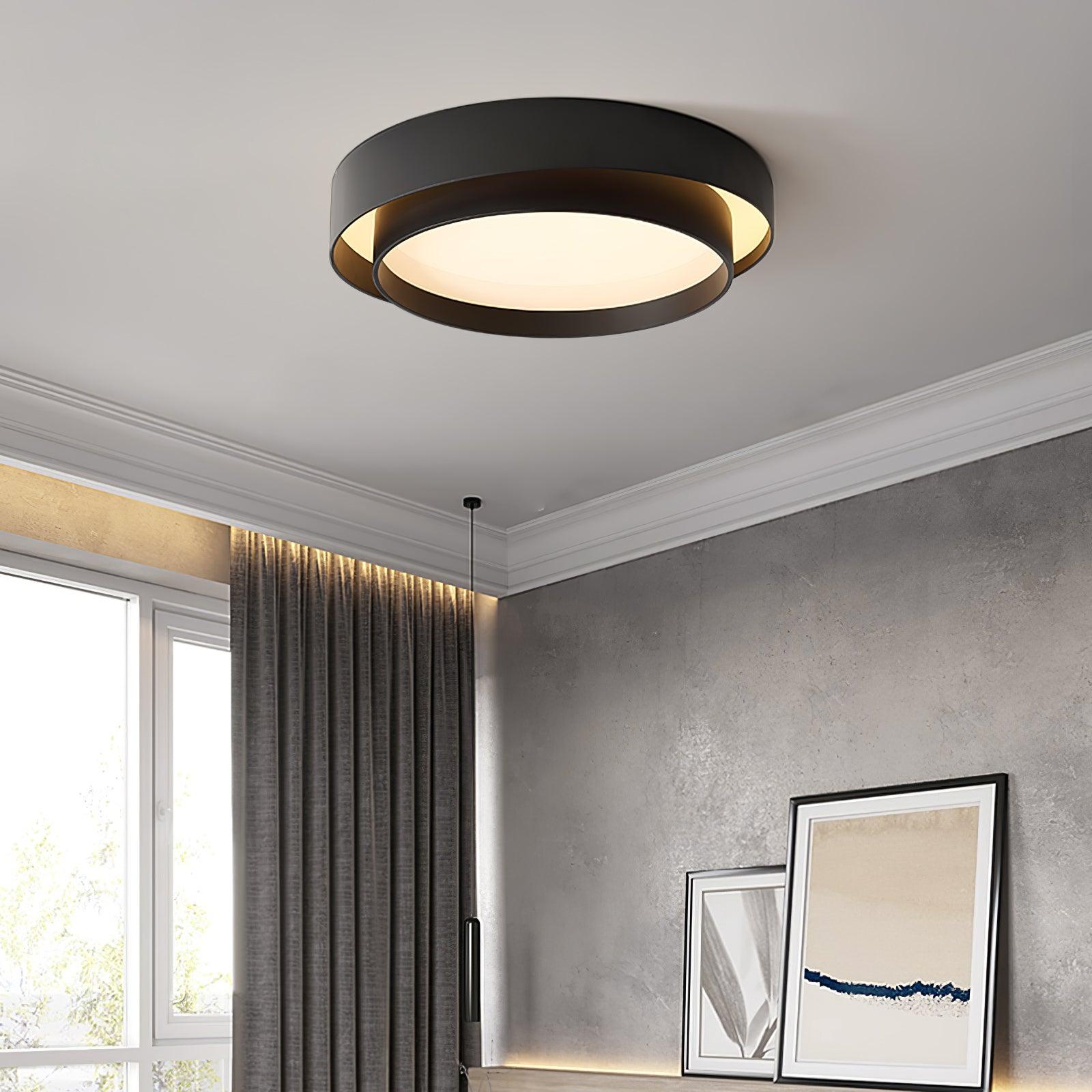 Lustra Ceiling Light Double Layers Modern Cylinder-Neutral Decor