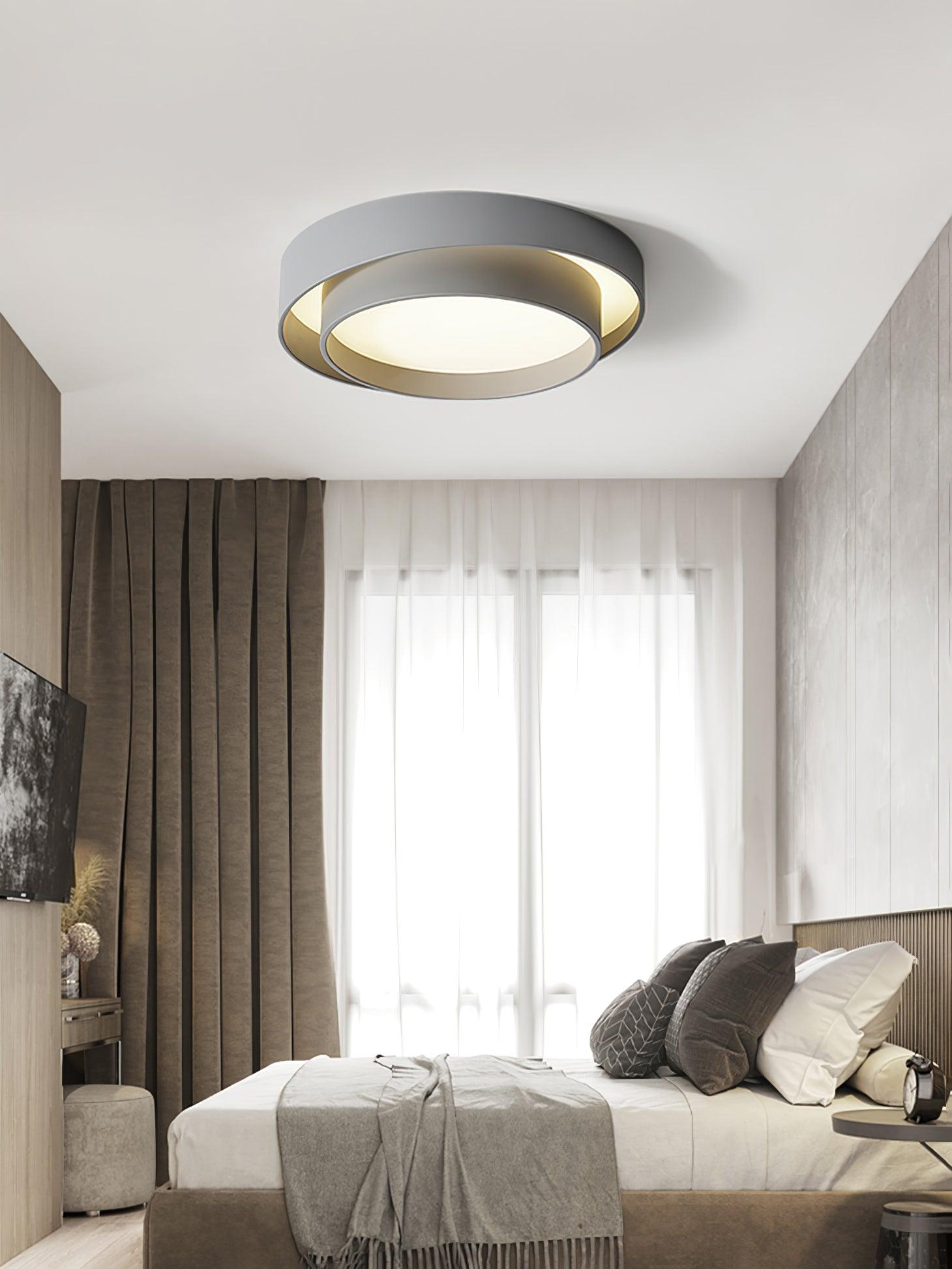 Lustra Ceiling Light Double Layers Modern Cylinder-Neutral Decor