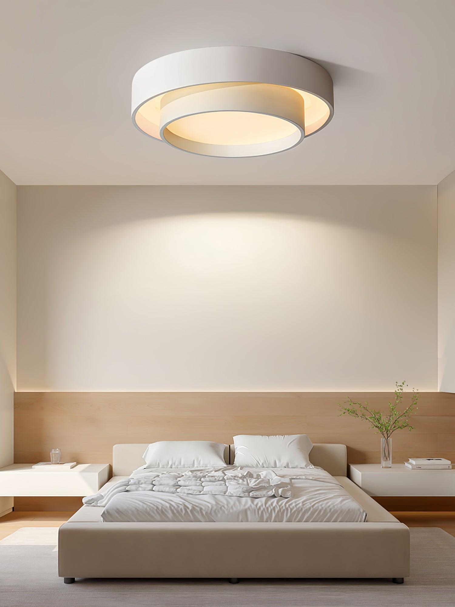 Lustra Ceiling Light Double Layers Modern Cylinder-Neutral Decor