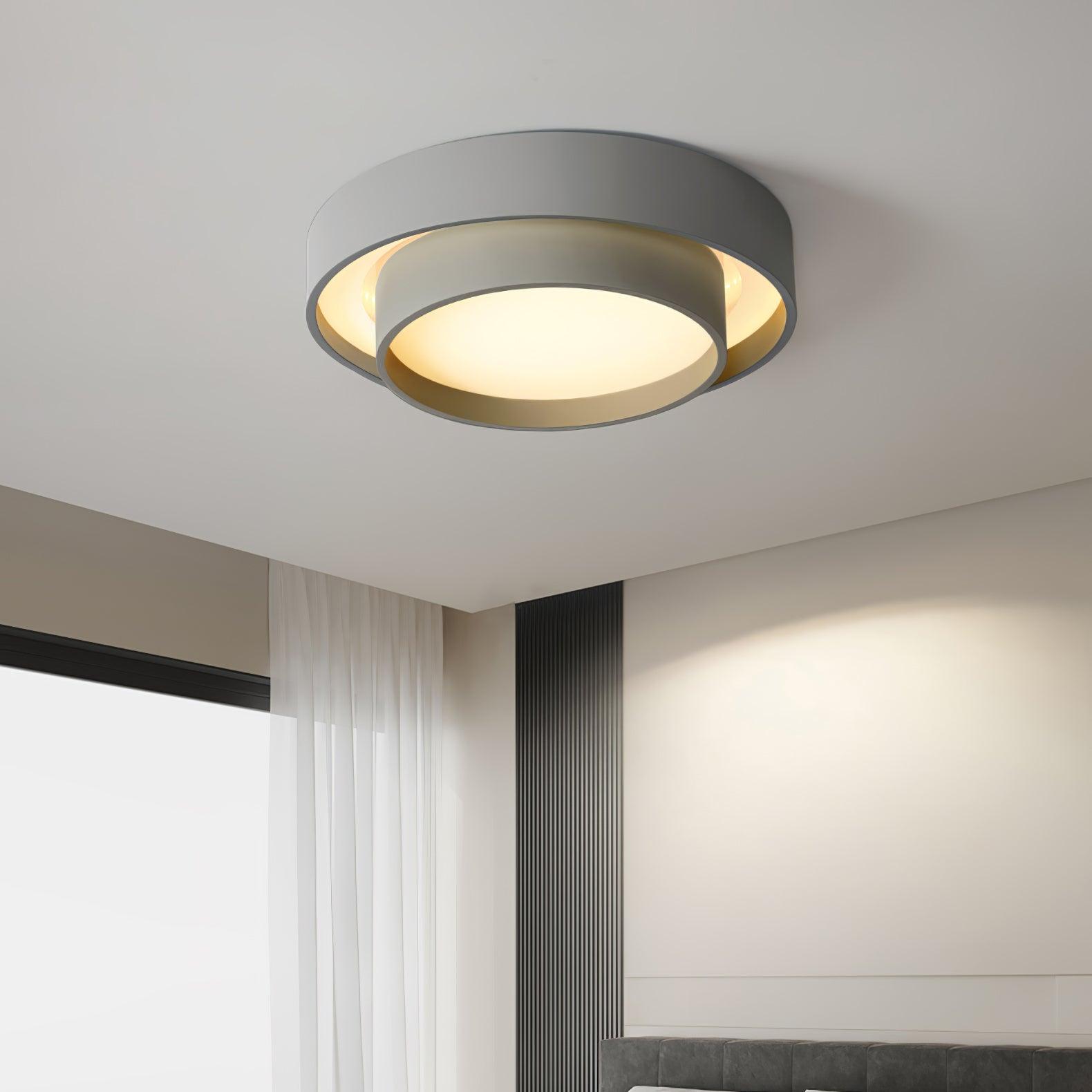 Lustra Ceiling Light Double Layers Modern Cylinder-Neutral Decor