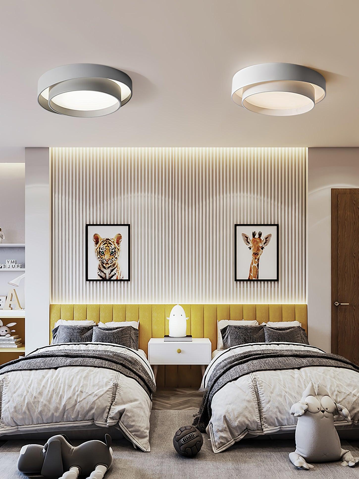 Lustra Ceiling Light Double Layers Modern Cylinder-Neutral Decor