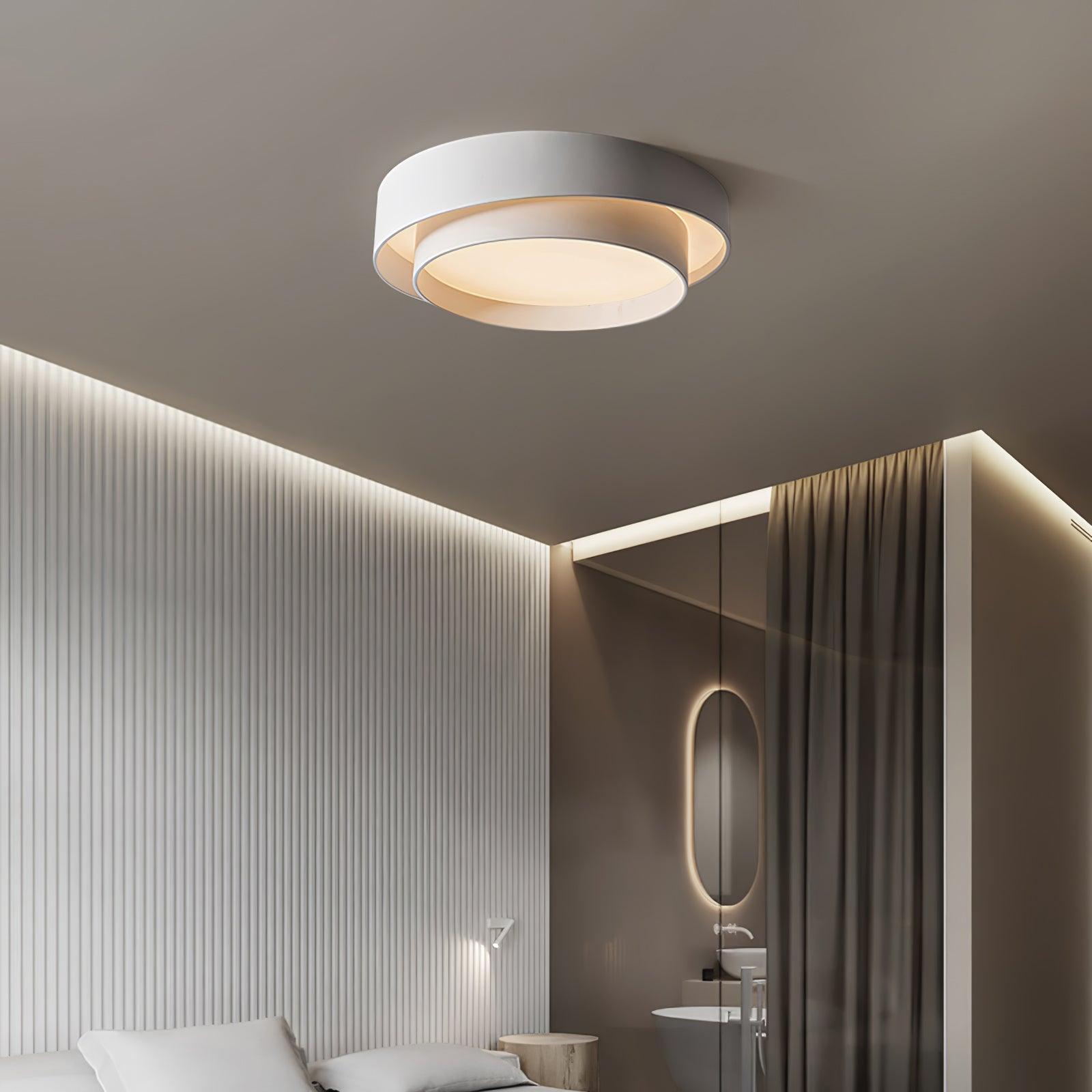 Lustra Ceiling Light Double Layers Modern Cylinder-Neutral Decor