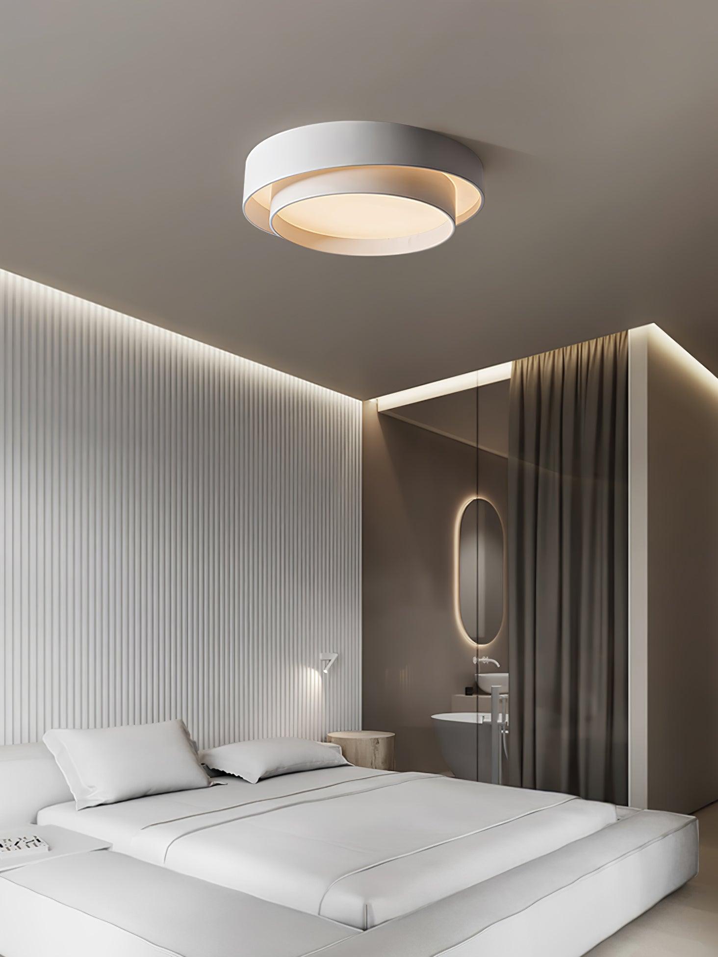 Lustra Ceiling Light Double Layers Modern Cylinder-Neutral Decor