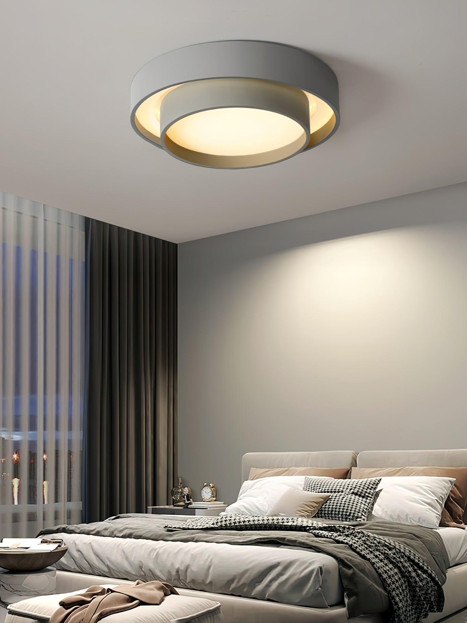 Lustra Ceiling Light Double Layers Modern Cylinder-Neutral Decor
