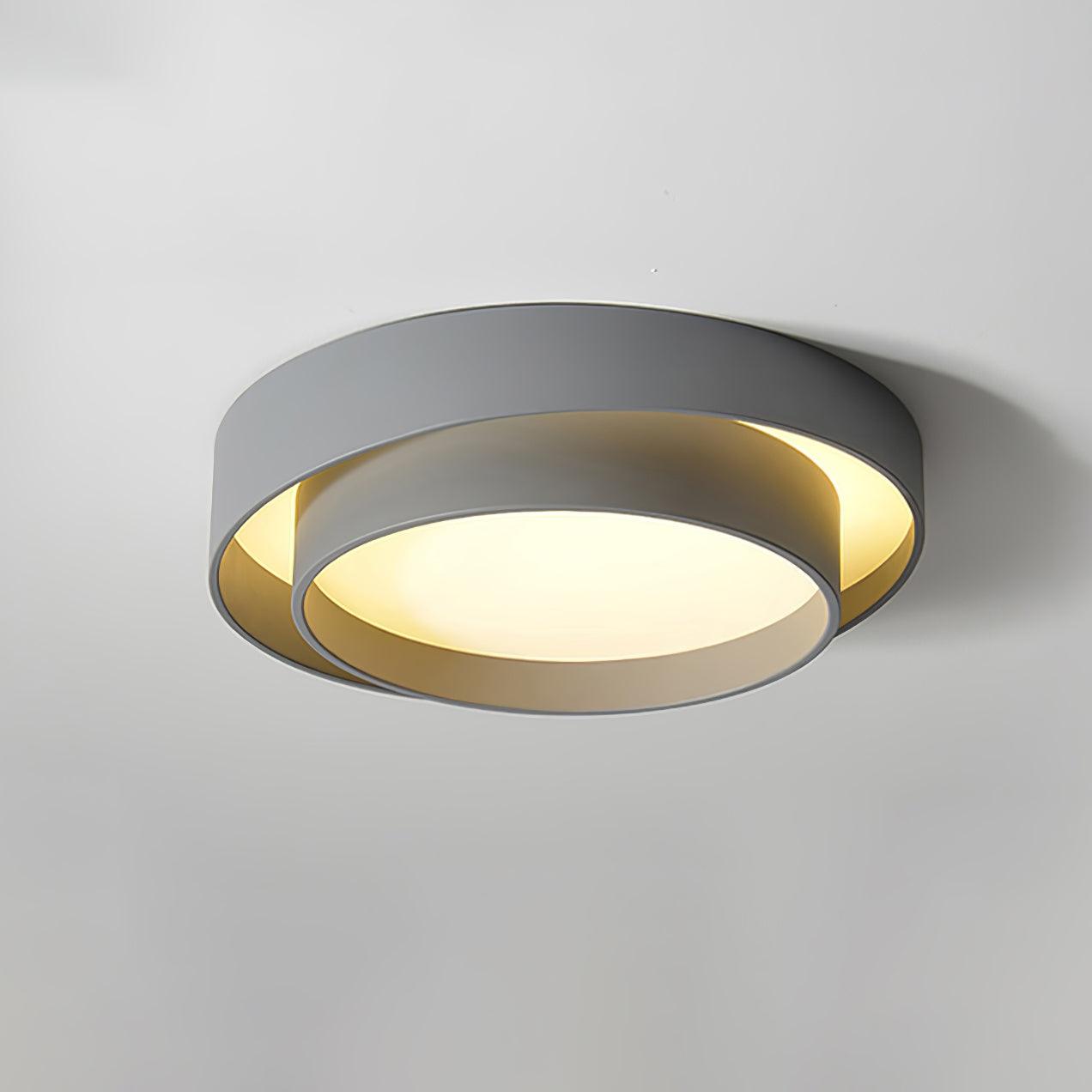 Lustra Ceiling Light Double Layers Modern Cylinder-Neutral Decor