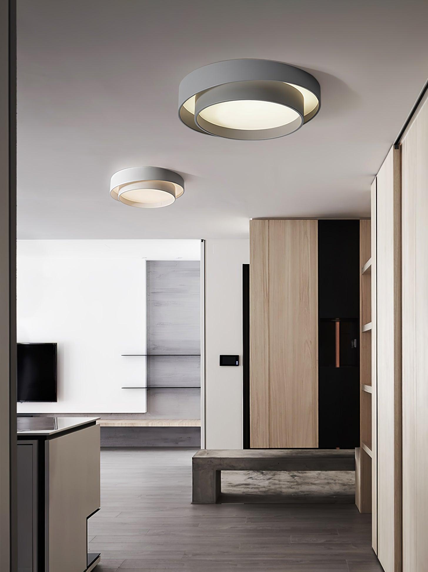 Lustra Ceiling Light Double Layers Modern Cylinder-Neutral Decor