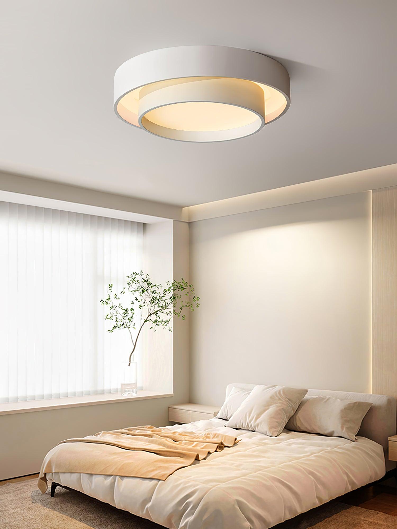 Lustra Ceiling Light Double Layers Modern Cylinder-Neutral Decor