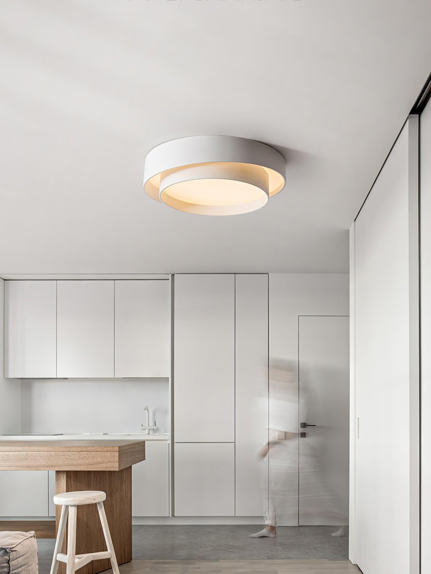Lustra Ceiling Light Double Layers Modern Cylinder-Neutral Decor