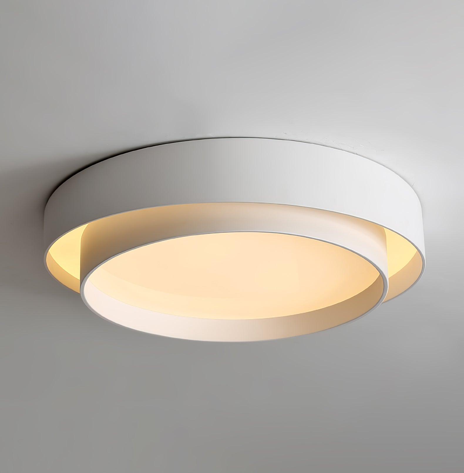 Lustra Ceiling Light Double Layers Modern Cylinder-Neutral Decor
