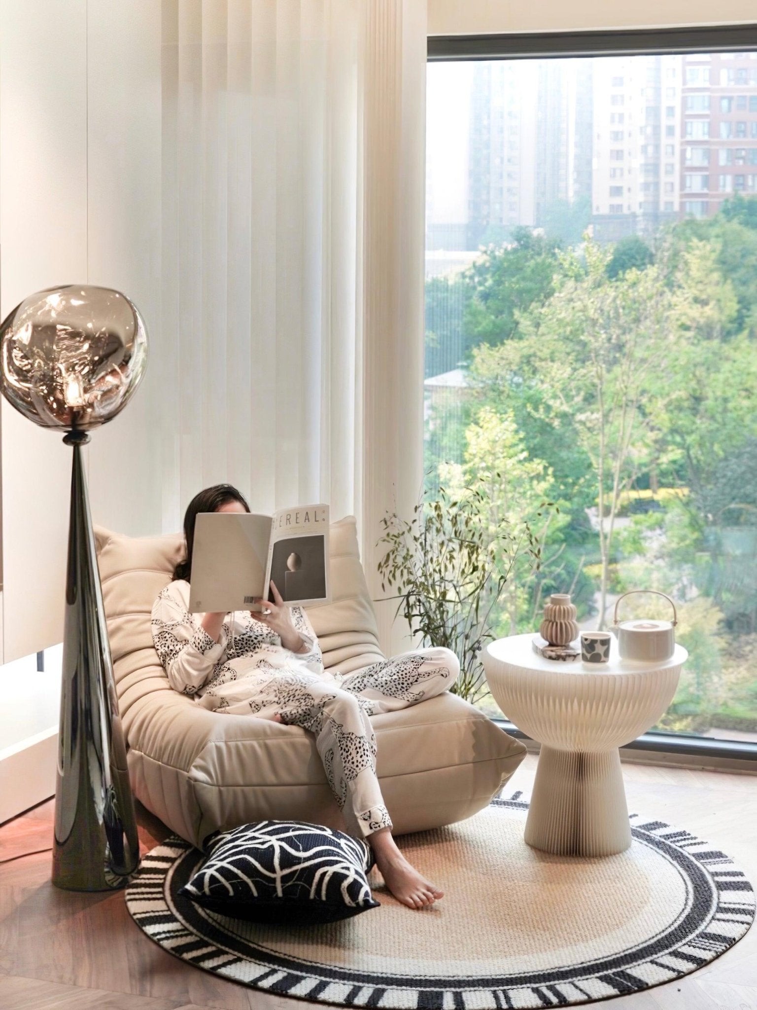 Ovexin Gray Contemporary Floor Lamp-Neutral Decor