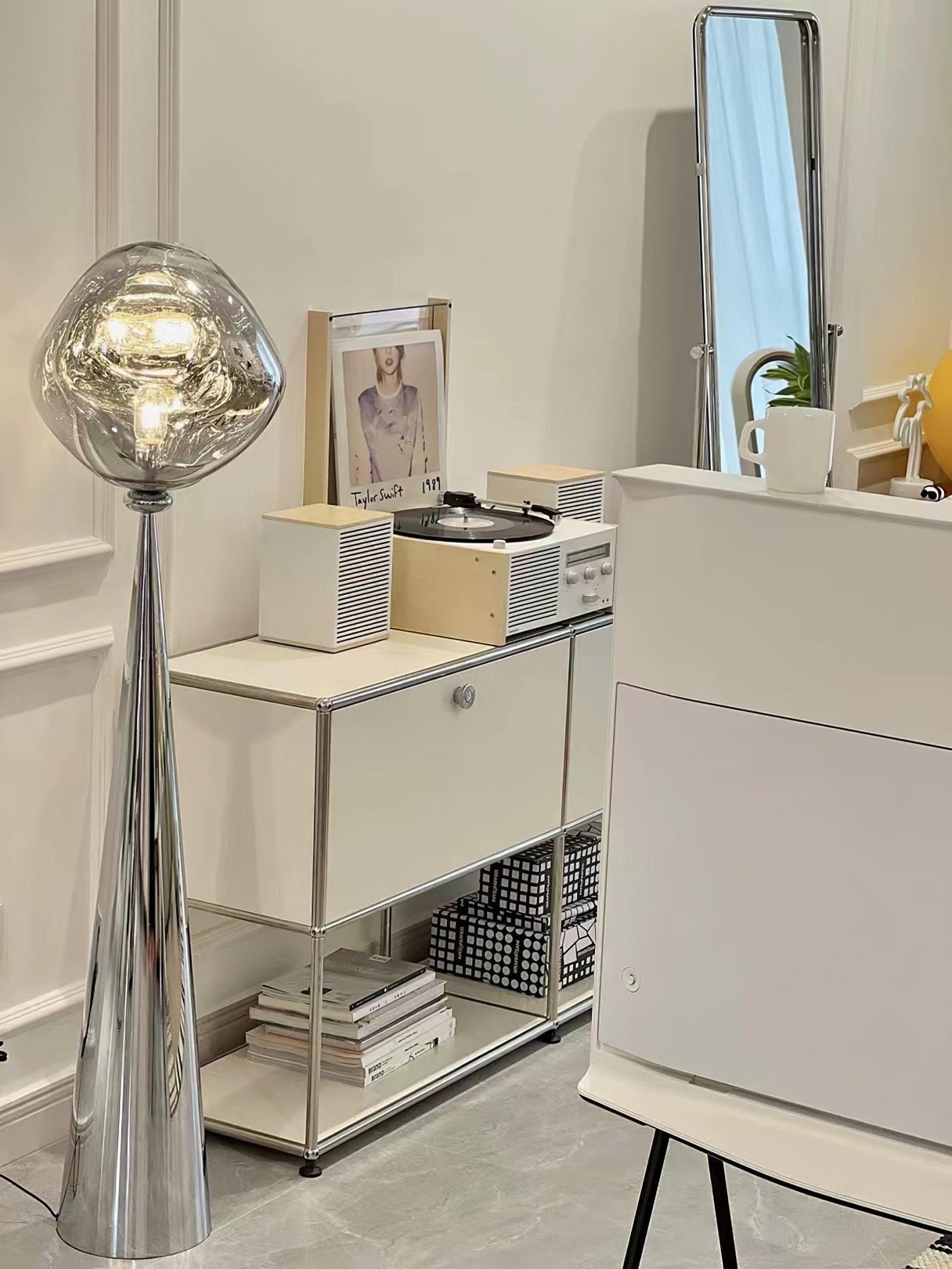 Ovexin Gray Contemporary Floor Lamp-Neutral Decor