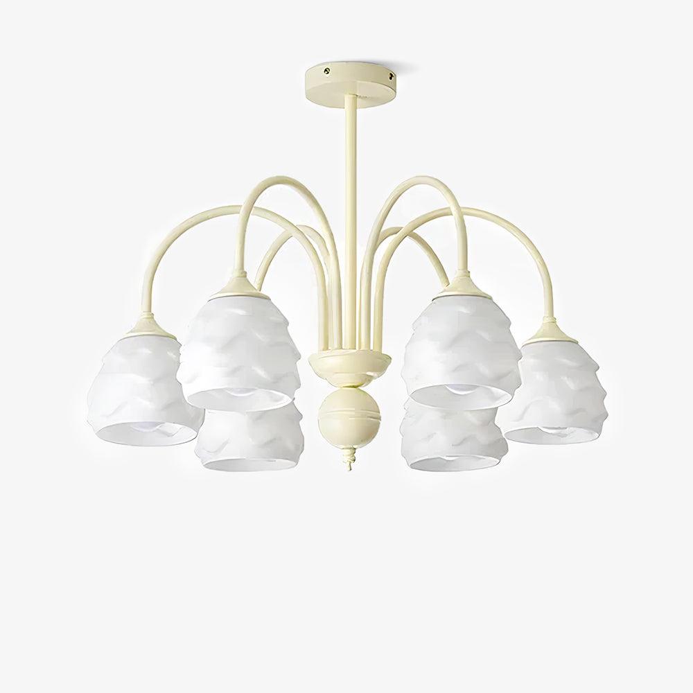 Lustra Chandelier Melting Ice Cream Milky Glass-Neutral Decor