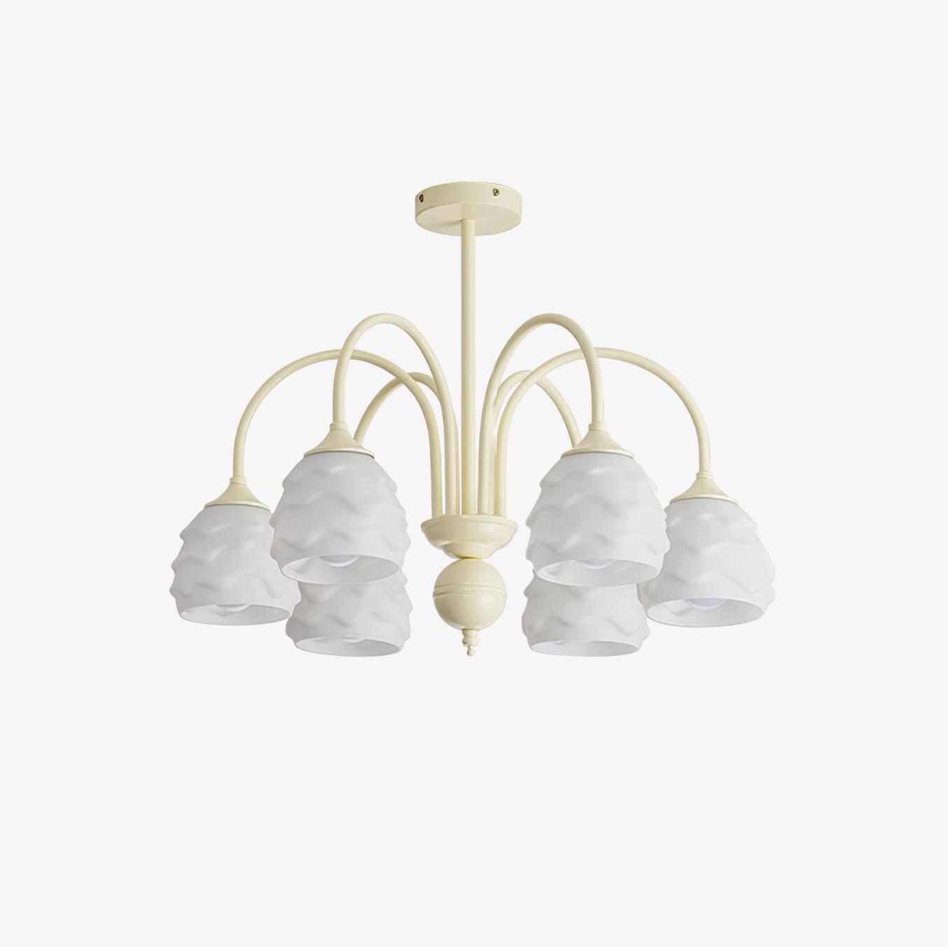 Lustra Chandelier Melting Ice Cream Milky Glass-Neutral Decor